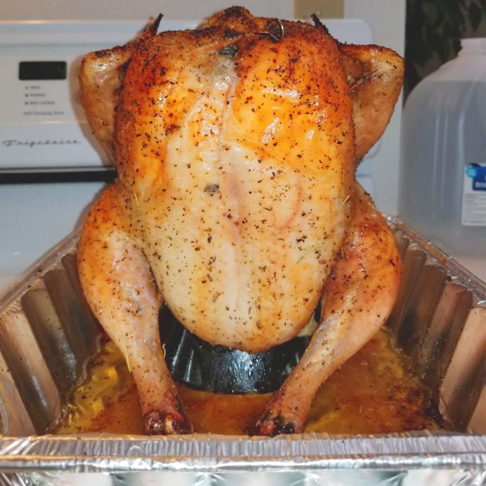 Premium Large Ceramic Roaster Rack for Turkey & Chicken - Vertical Poultry Stand with Non-Stick Coating | Perfect for Kamado Grills, Ovens & Smokers | Ideal for Thanksgiving, BBQ Parties & Holiday Cooking