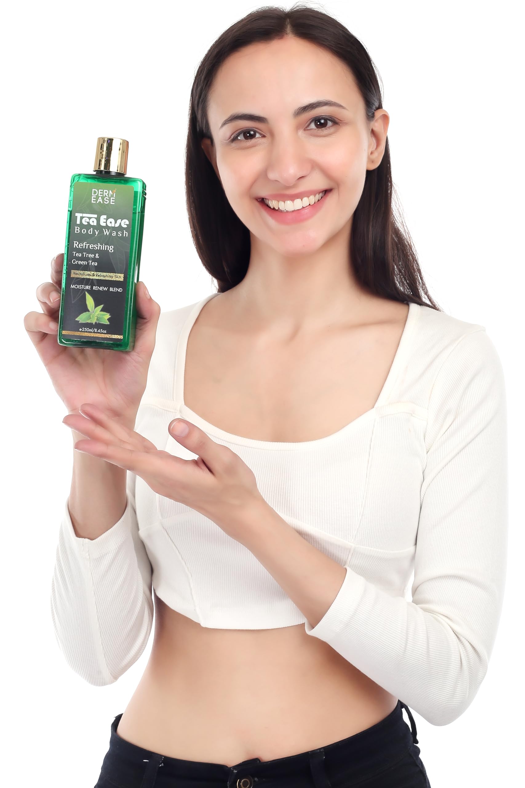 DERMEASE Tea Ease Green Tea & Tea Tree Body Wash 250ml - Soothing & Refreshing Cleanser for Sensitive Skin - Perfect for Daily Shower & Post-Workout Refreshment