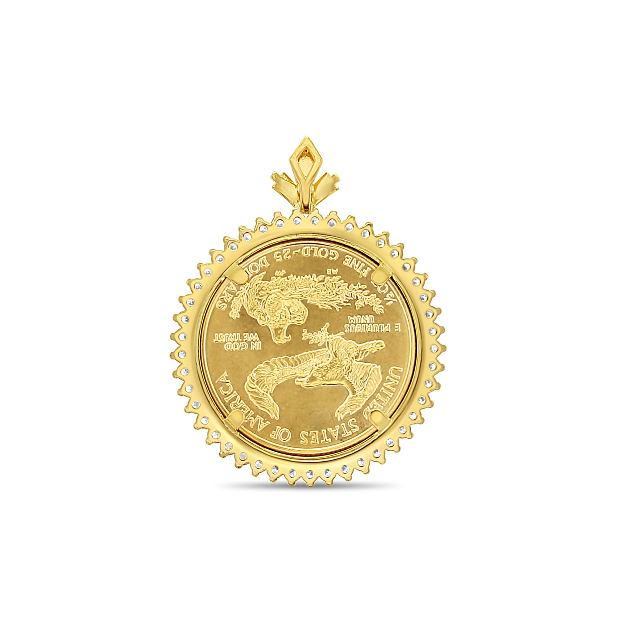 22K Gold Lady Liberty Necklace with Diamond Halo - 1/2 oz Fine Gold Pendant - Elegant Jewelry Gift for Women - Perfect for Anniversaries, Birthdays & Special Occasions