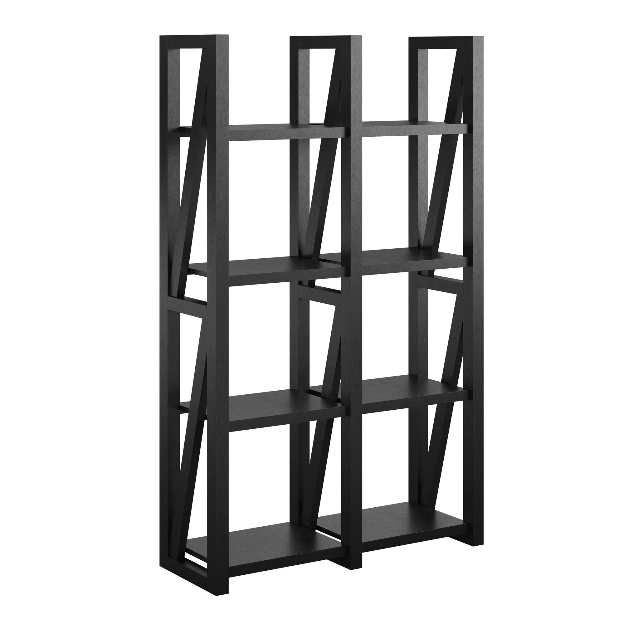 Ameriwood Home Crestwood 5-Shelf Bookcase & Room Divider in Black - 4465872COM | Perfect for Home Office, Living Room & Bedroom Organization