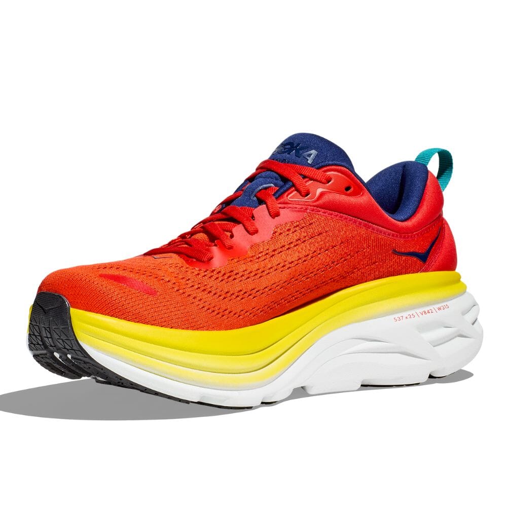 Hoka Men's Bondi 8 Running Shoes - Lightweight Cushioned Sneakers for Marathon, Jogging & Walking - Breathable Mesh Upper with Maximum Support & Comfort