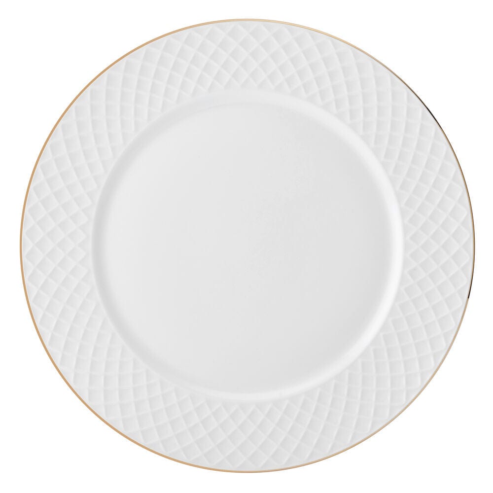 Trellis Gold 12-Piece Dinnerware Set - Service for 4 - Elegant Tableware for Fine Dining, Dinner Parties & Special Occasions