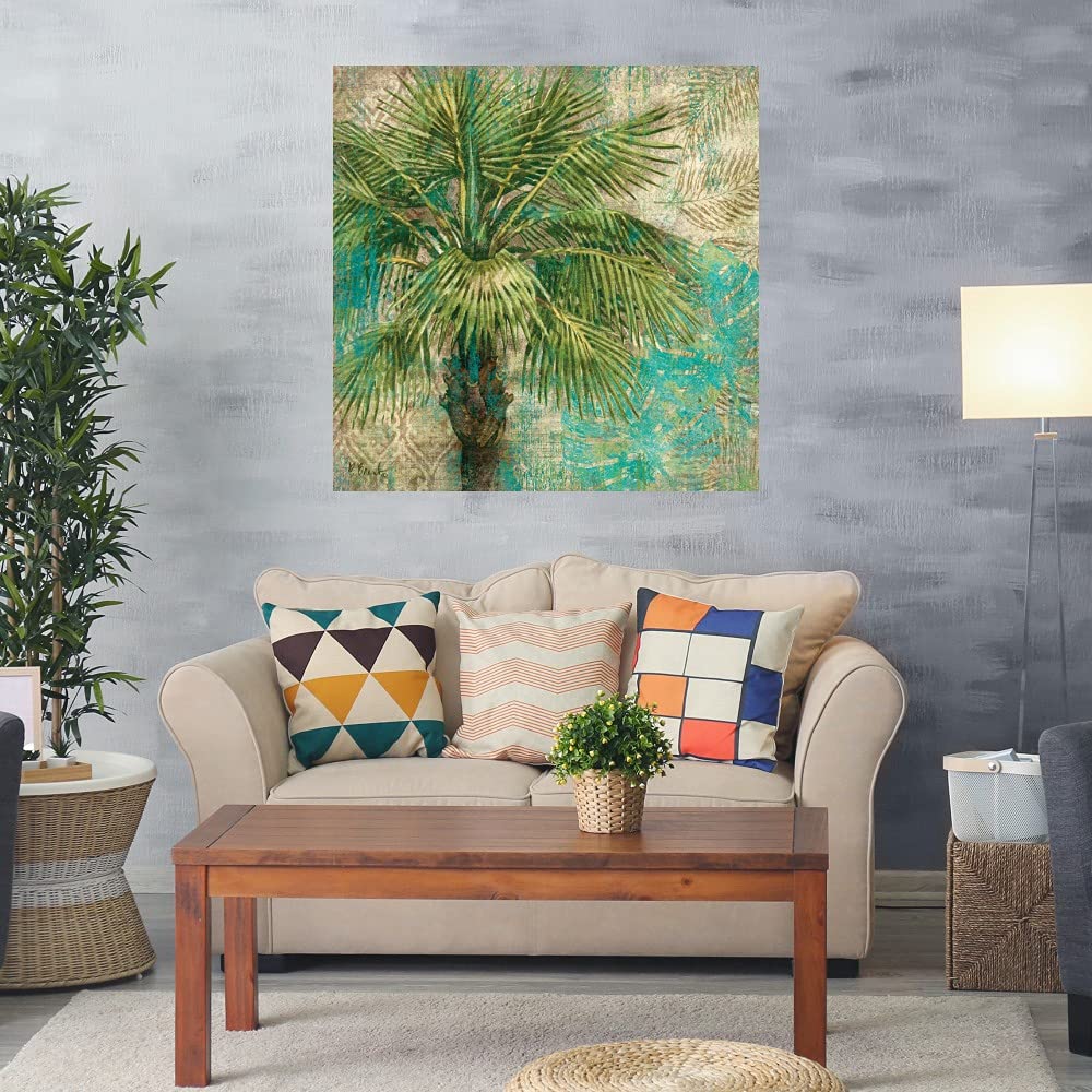 Paul Brent Aqua Escape Fine Art Canvas Wall Decor - 22x22 Inches Ready to Hang - Modern Abstract Painting for Living Room, Bedroom, Office & More - Perfect for Home, Office & Commercial Spaces