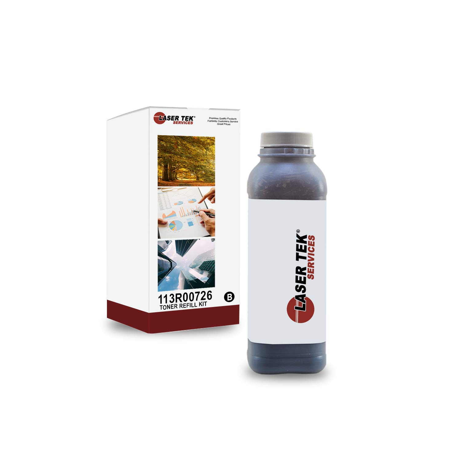 Laser Tek Services Compatible Toner Refill Kit for Xerox 6180 113R00726 | Works with Xerox Phaser 6180/6180N/6180DN Printers | Black (1 Pack, 8,000 Pages) | Ideal for Office, Home & Small Business Printing