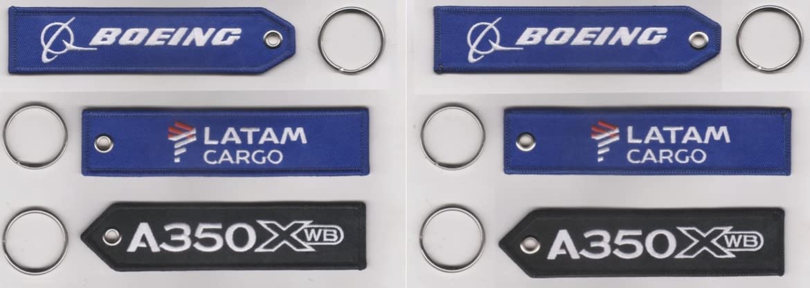 Boeing Airplane Keychain & Luggage Tag Set - 3 Pack with Airline Logo in Blue | Perfect for Travel Enthusiasts & Aviation Lovers