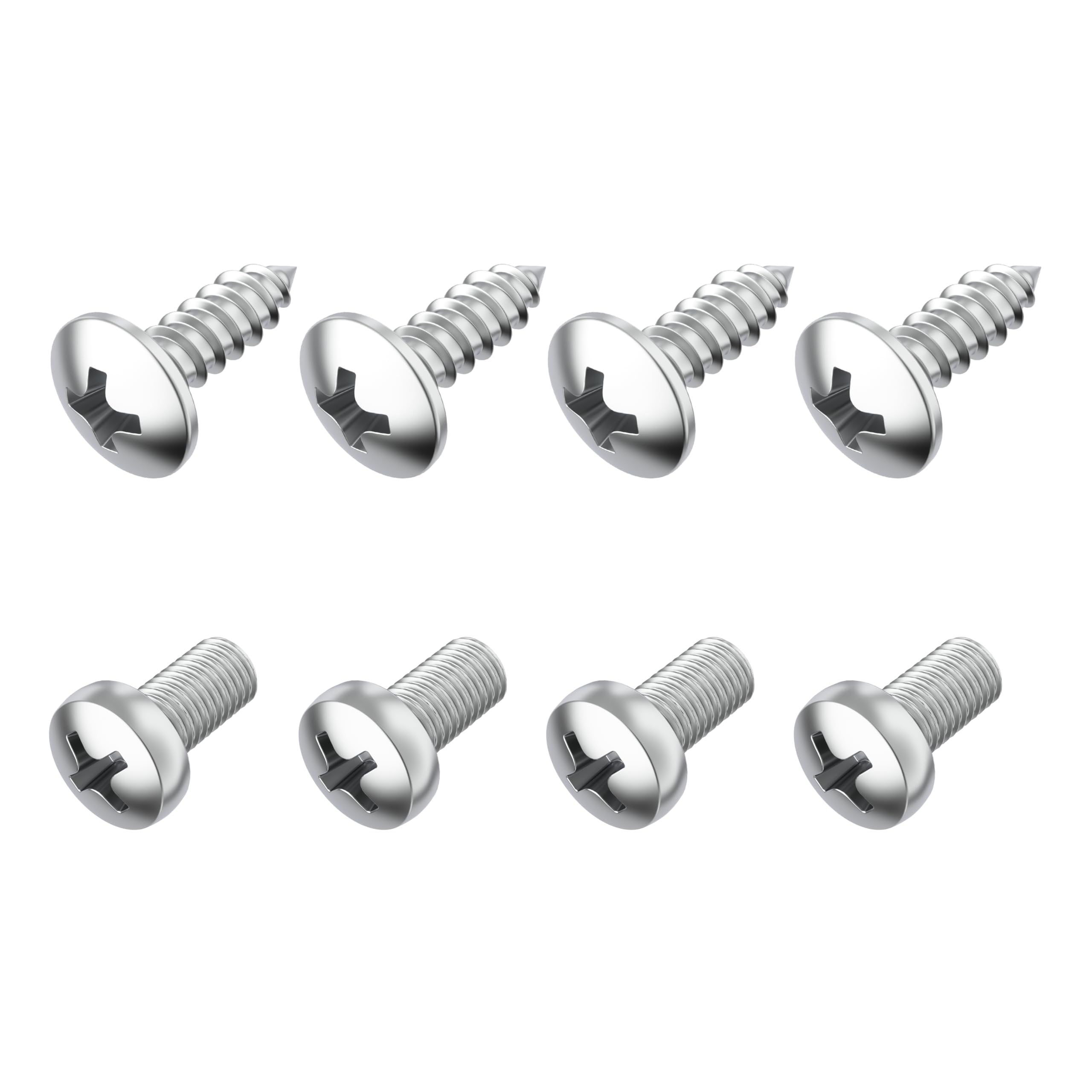 Premium Stainless Steel License Plate Screws - Rust Proof & Durable Fastener Kit for Car License Plates, Frames, Covers (8 Pack) - Fits Audi & Most Vehicles - Perfect for Front/Rear Plate Installation & Secure Mounting
