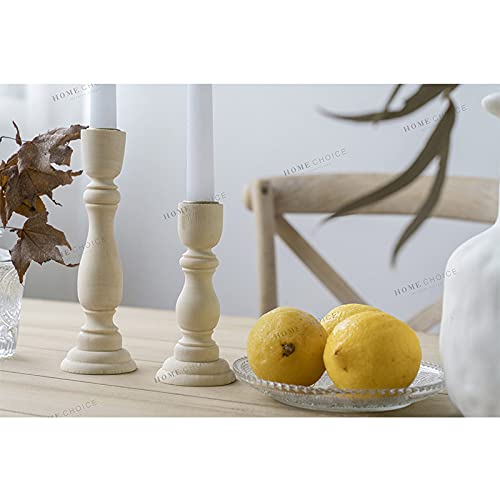 Set of 3 Unfinished Wooden Candle Holders - Rustic Taper Candlesticks for Weddings, Birthdays & Home Decor | Perfect Table Centerpieces for Farmhouse, Boho & Holiday Decorations