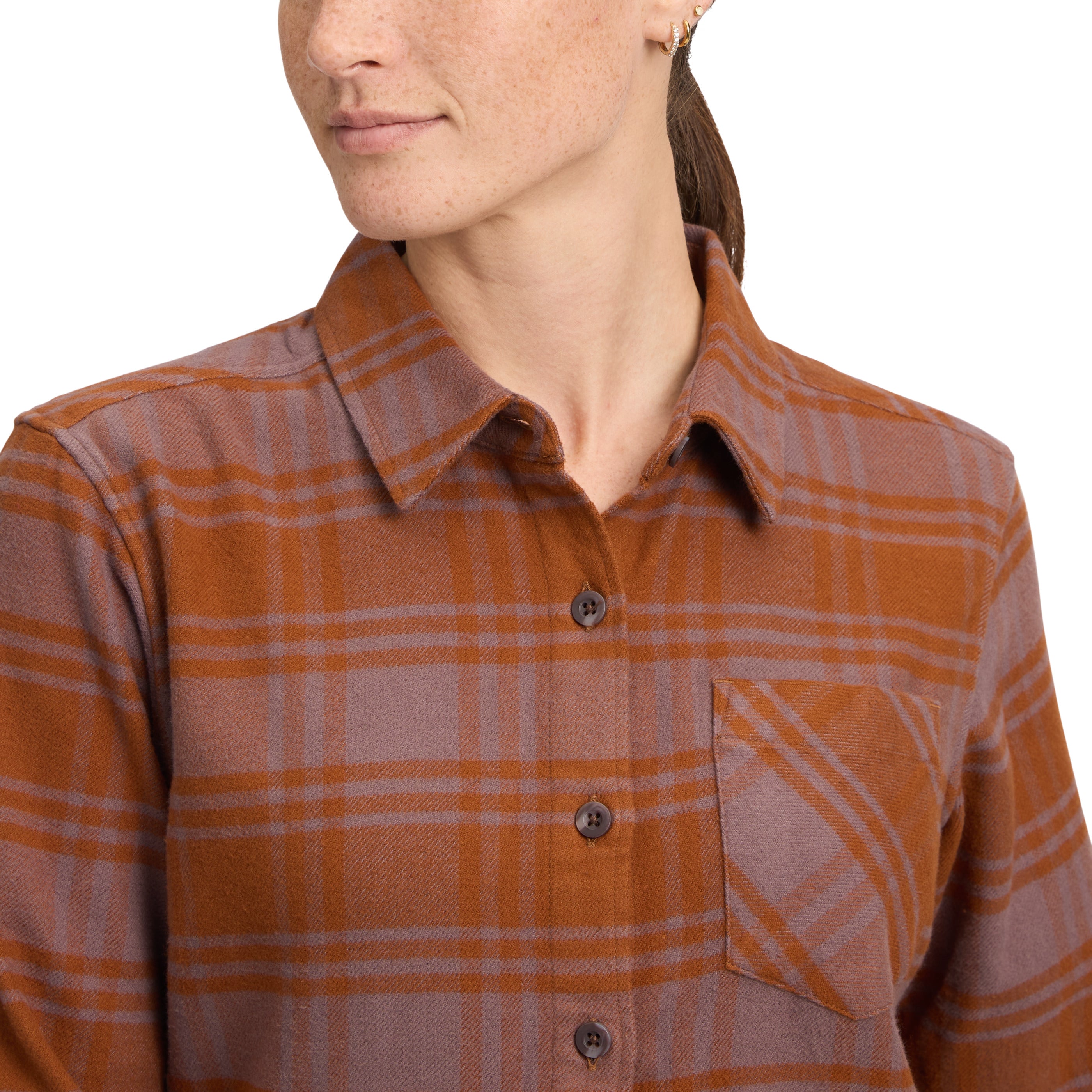 Women's Soft & Cozy Flannel Shirt - Warm Plaid Button-Up Top for Casual Outfits & Fall Layering