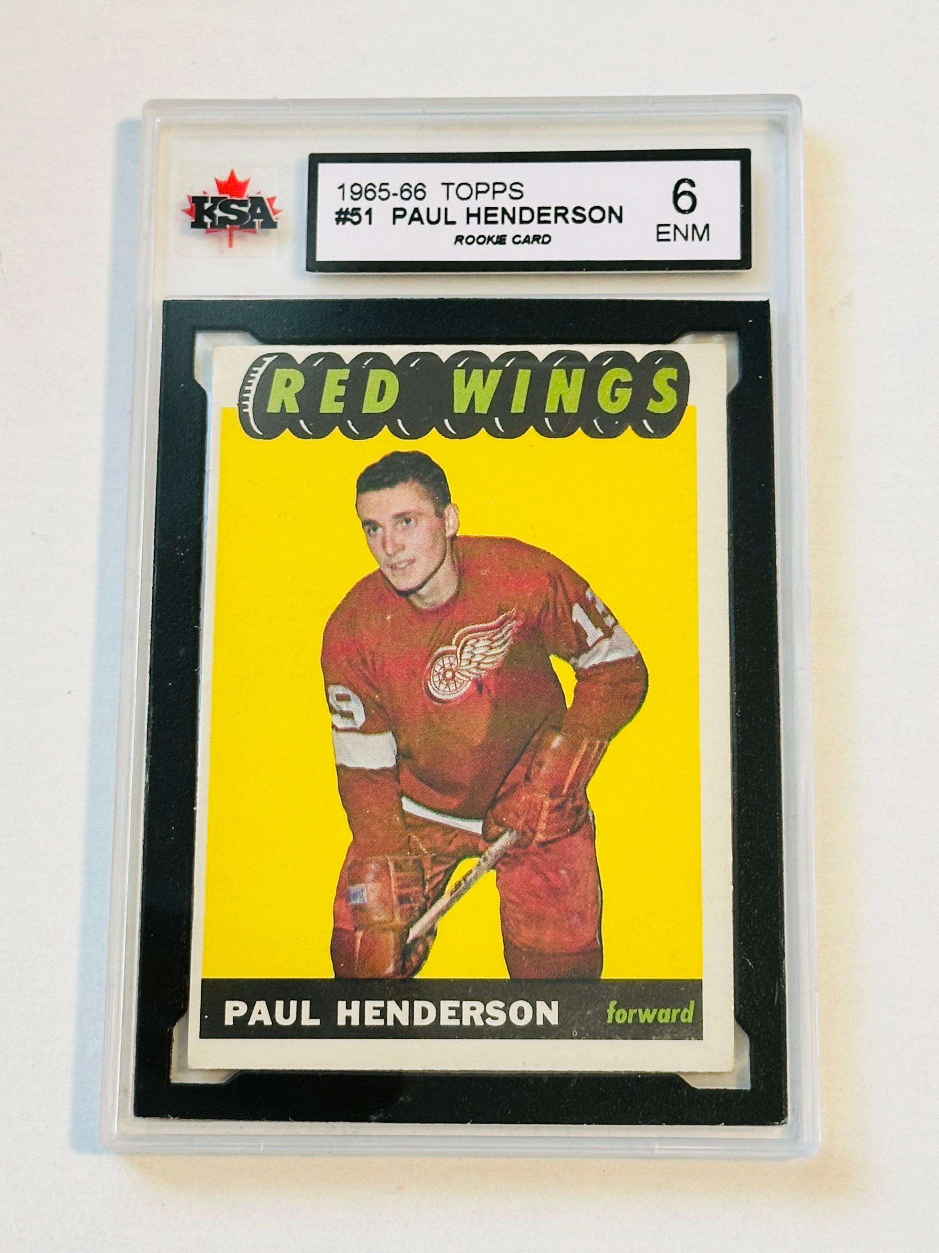 Paul Henderson 1965 Topps Rookie Hockey Card KSA6 - Vintage Sports Collectible for NHL Fans & Memorabilia Enthusiasts
