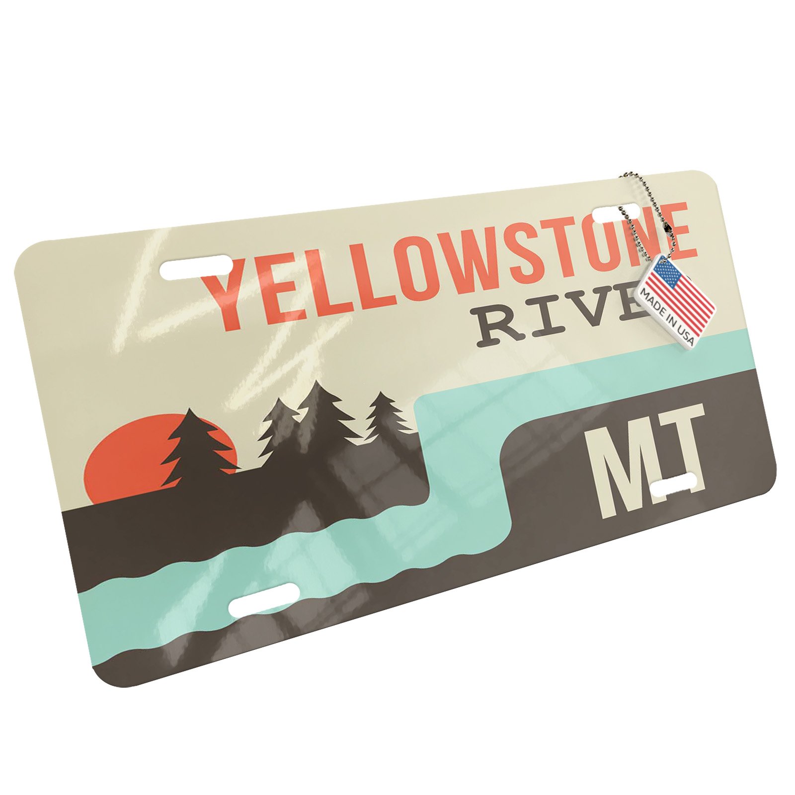 Yellowstone River Montana Metal License Plate - USA State Souvenir & Car Accessory for Road Trips & Outdoor Adventures
