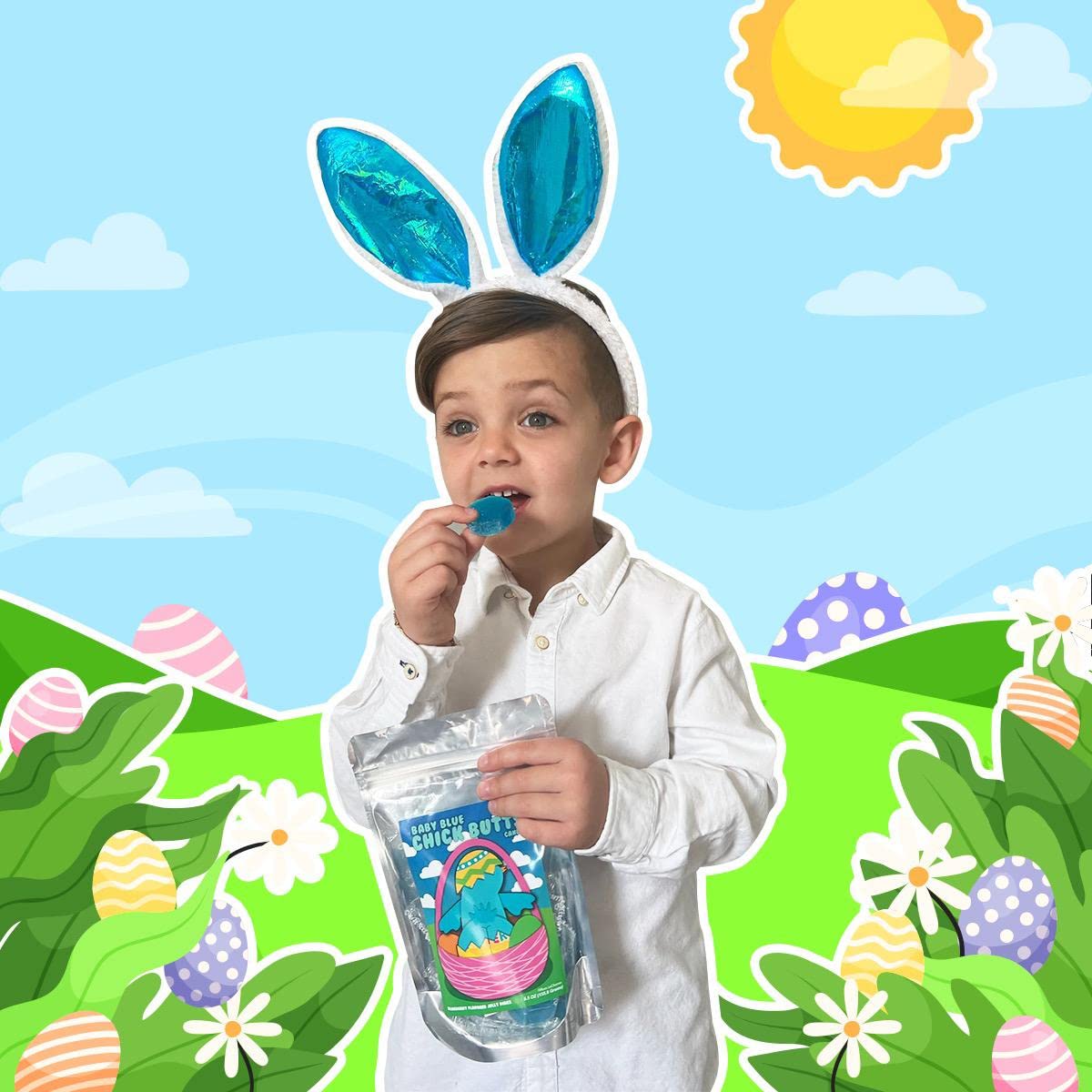 Blueberry Flavored Gummy Chick Butts Candy - Fun & Unique Easter Basket Stuffers, Birthday Gag Gifts for Kids, Boys & Girls (5.5oz) - Perfect for Easter Celebrations, Party Favors & Prank Gifts