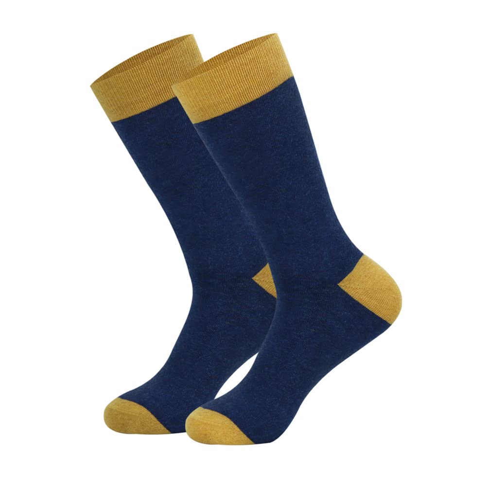 Men's Dress Socks 5-Pack - Colorful Cotton Crew Socks for Business & Casual Wear - Perfect for Office, Wedding & Everyday Comfort