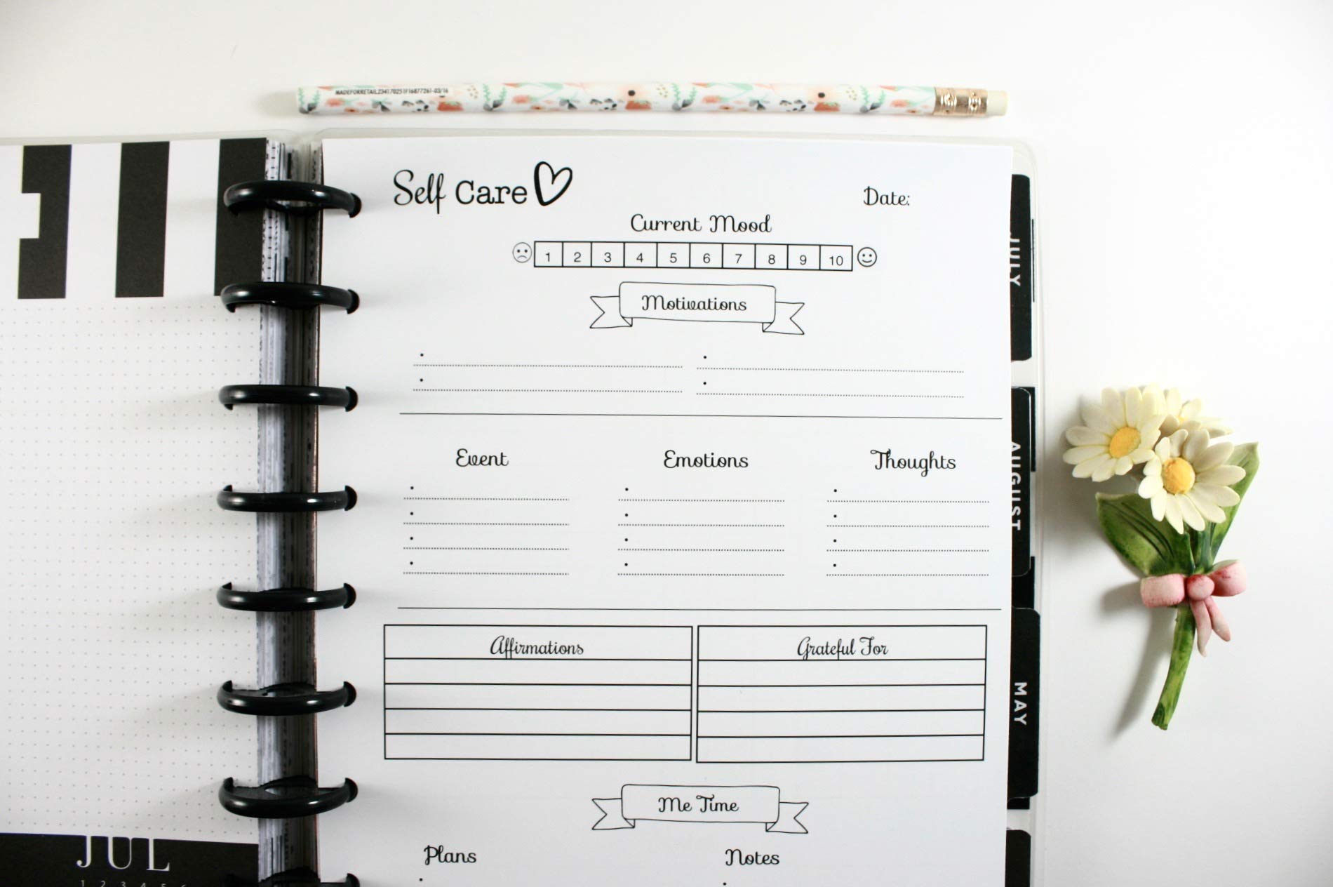 9-Disc Classic Happy Planner Self Care Inserts - Wellness Planner Refill Pages for Mental Health & Goal Tracking (Planner Sold Separately) | Perfect for Journaling, Meditation & Personal Growth