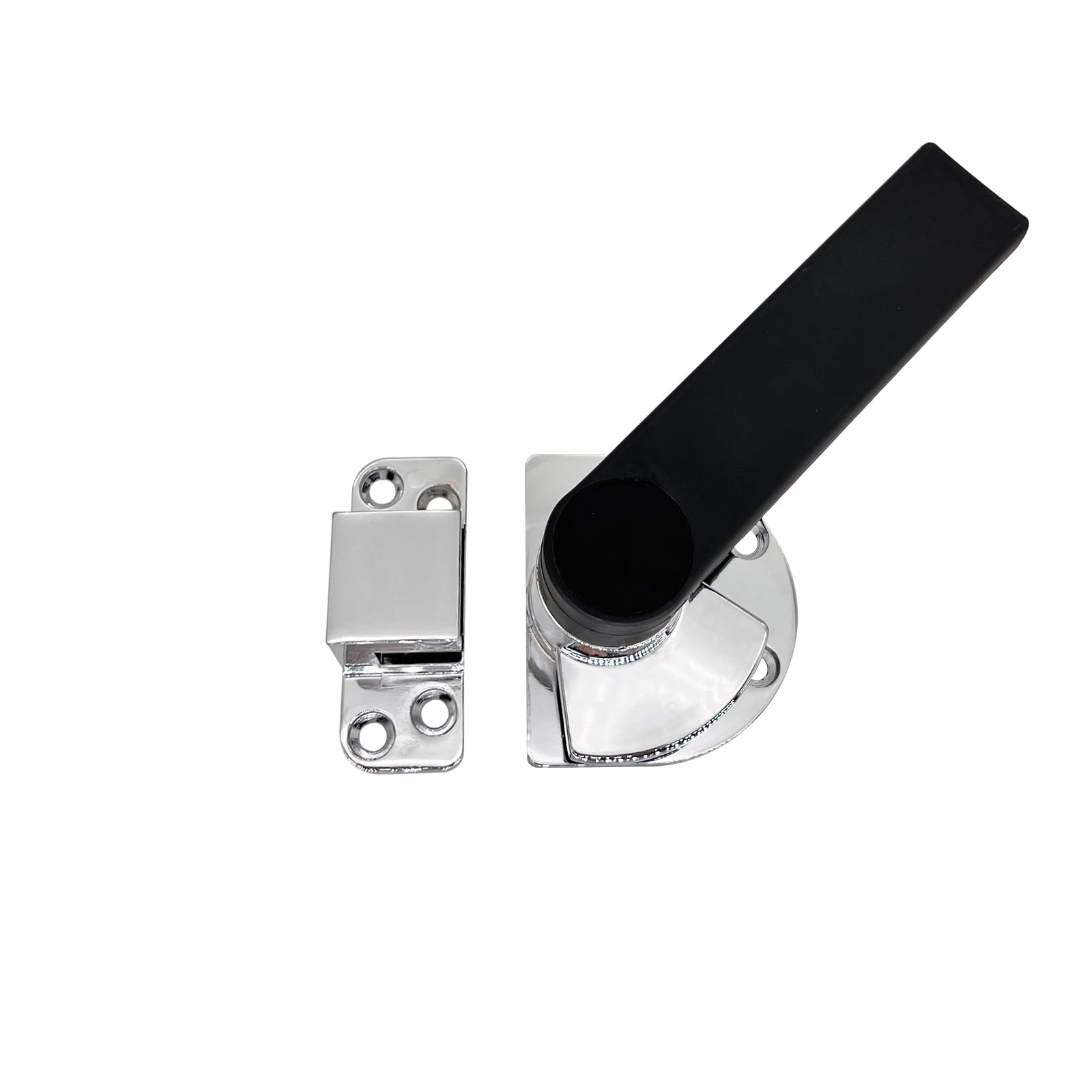 Industrial Oven Freezer Black Handle Lock Latch Assembly - Airtight Door Security with Silver Tone (Right Side) - Perfect for Commercial Kitchens, Food Storage & Laboratory Equipment