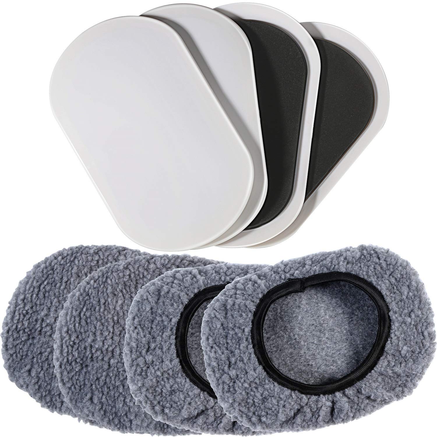 9.5in x 5.75in Heavy Duty Furniture Moving Kit (8-Piece Set) - Multi-Surface Sliders for Hardwood, Tile & Carpet - 2-in-1 Reusable Furniture Glides with Non-Slip Pads - Perfect for Sofas, Tables & Home Rearranging