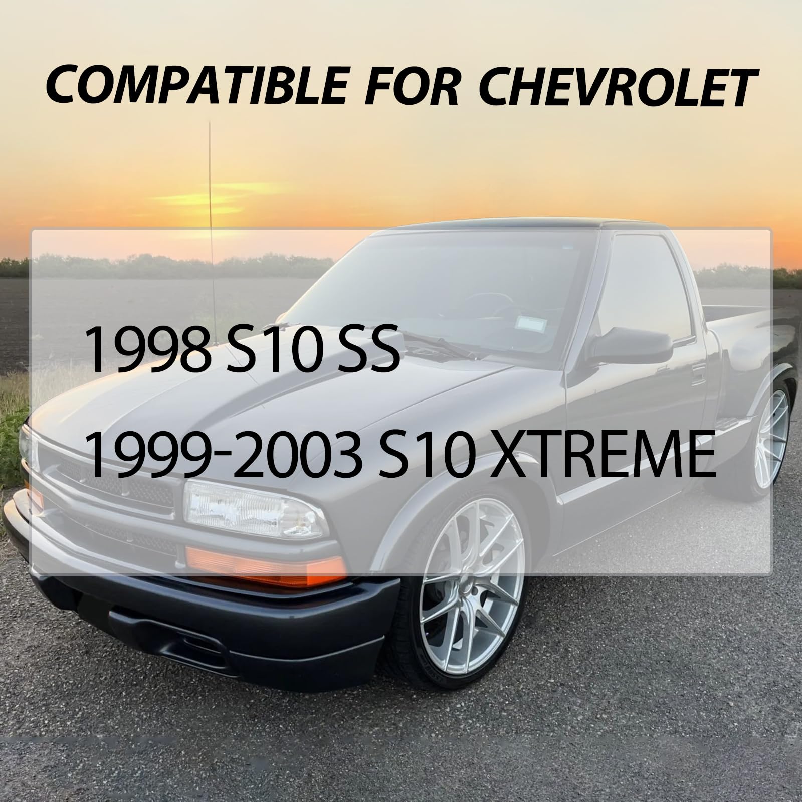 1998-2004 Chevy S10 Pickup Truck Front Black Grille Replacement - Fits Xtreme SS Models (GM1200413, 12471853) | Perfect Fit, No Emblem | Upgrade Your Truck's Style for Off-Roading & Daily Driving