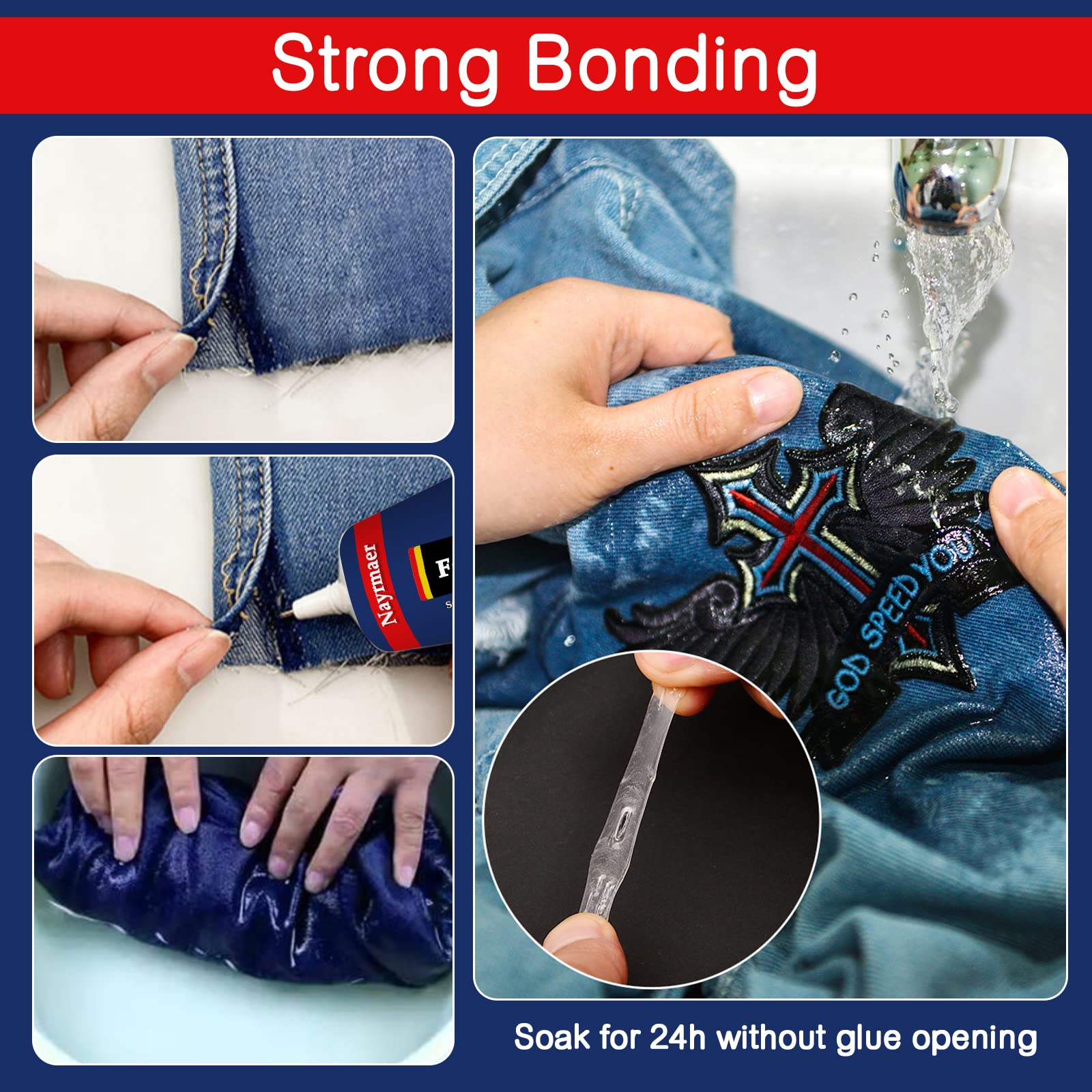 120ml Strong Fabric Glue for Clothes, Upholstery, Textiles & Felt - Permanent Adhesive for DIY Crafts, Home Repairs & Sewing Projects