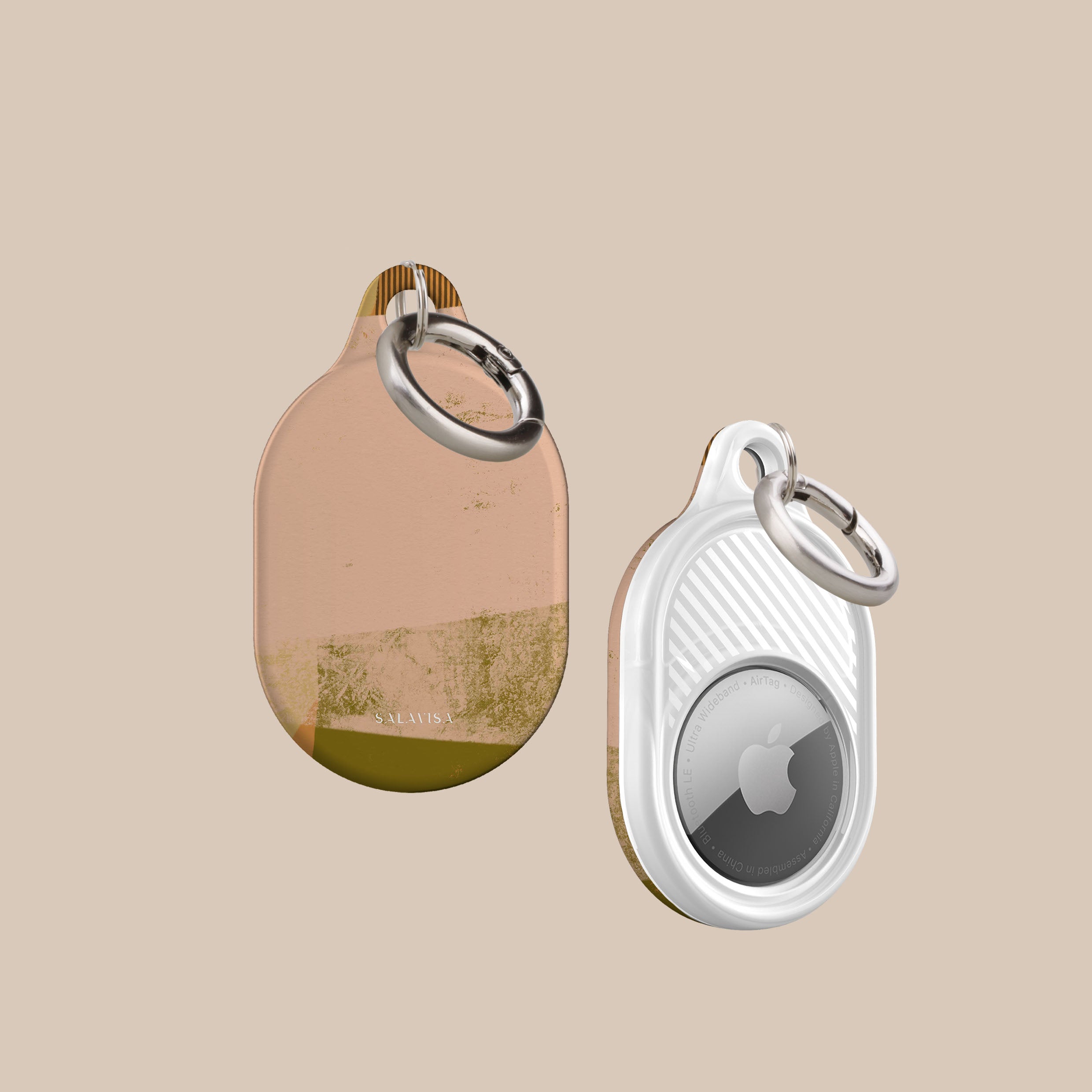 Premium Olive Green Organic Leather AirTag Holder - Durable & Eco-Friendly Keychain for iPhone, Wallet, Luggage & Pet Tracking | Waterproof & Stylish Accessory