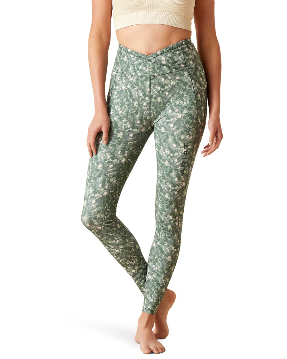 Ariat Women's EOS Etch Half Grip Riding Tights - Equestrian Breeches for Horseback Riding & Training