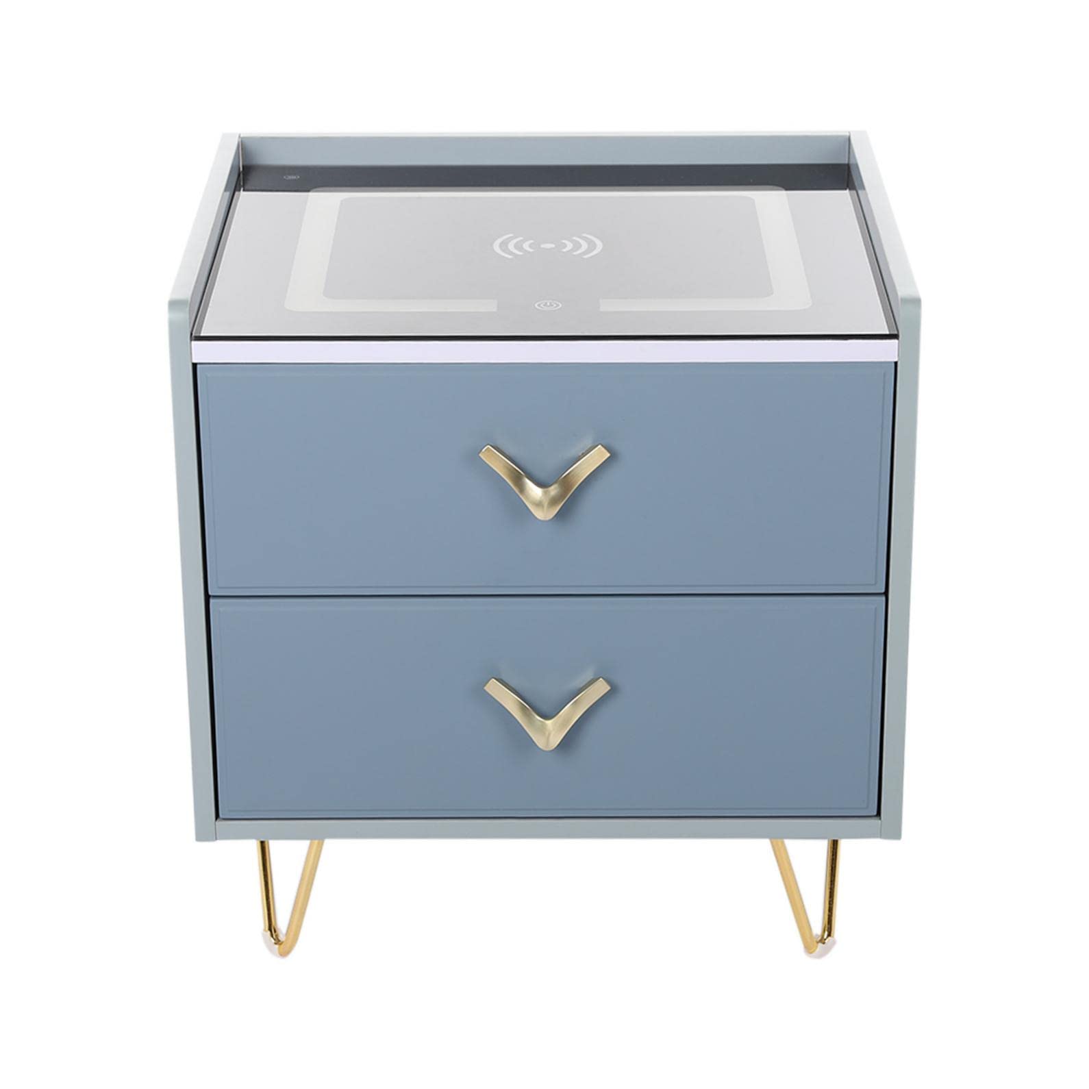 Sanamity Rustic End Tables with Drawers - Navy Blue Coffee Table, Printer Stand, Nightstand, Kitchen Decor & Storage Solution for Living Room, Bedroom, or Office