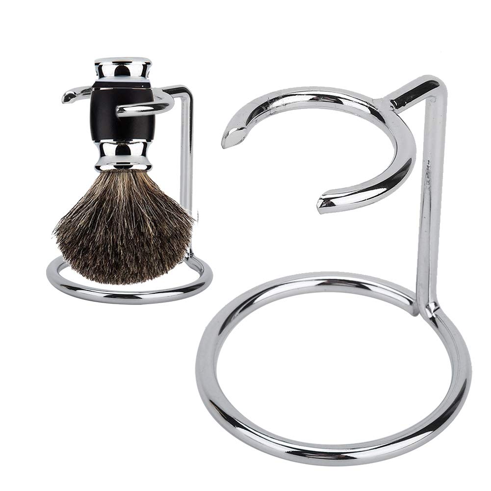Premium Stainless Steel Razor & Shaving Brush Stand - Universal Holder for Most Razors & Brushes - Durable Shaving Kit Organizer for Salon, Home & Travel - Perfect for Wet Shaving & Grooming Essentials Storage