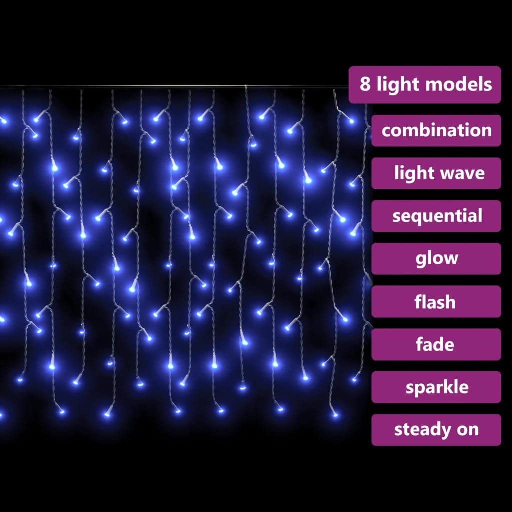 vidaXL 400 LED Blue Icicle Christmas Lights - 393.7