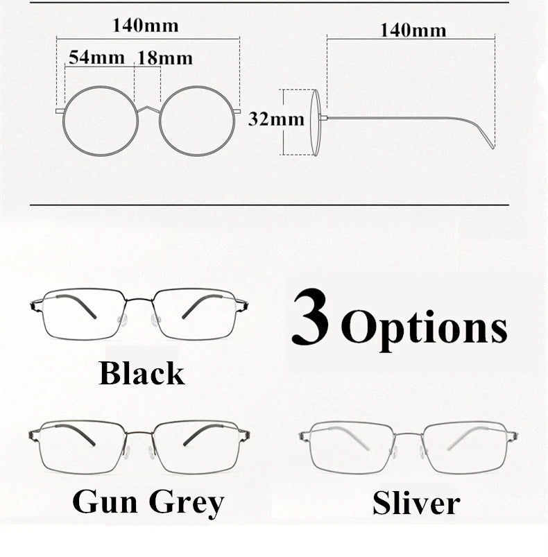 Aimee Unisex Full Rim Square Screwless Titanium Alloy Eyeglasses Frame 19425 - Lightweight Durable Glasses for Men & Women, Perfect for Work, Reading & Daily Wear