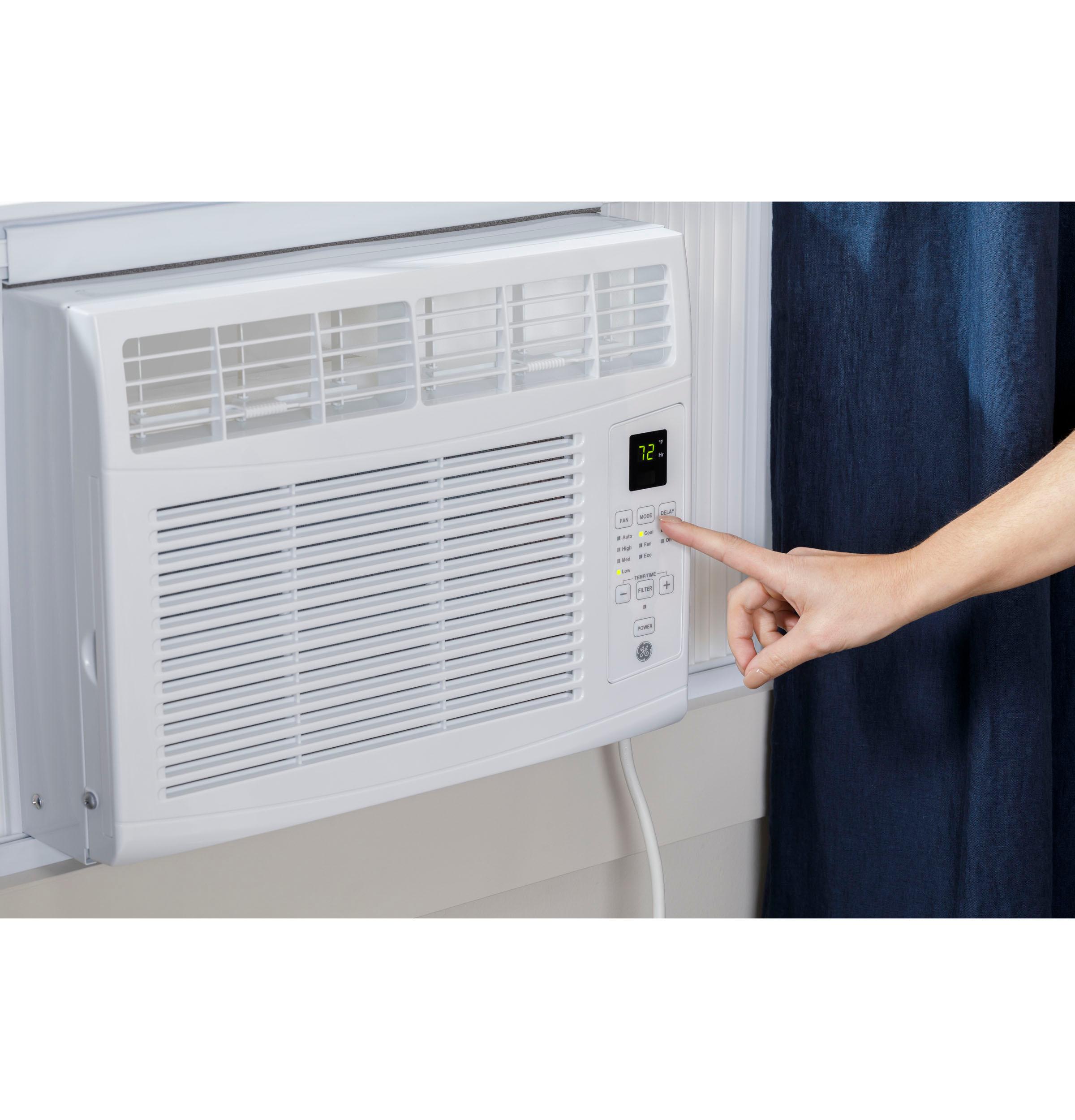 GE AHW06LZ 6,000 BTU Electronic Window Air Conditioner - Cools Small Rooms Up to 250 Sq Ft - Perfect for Bedrooms, Offices & Apartments