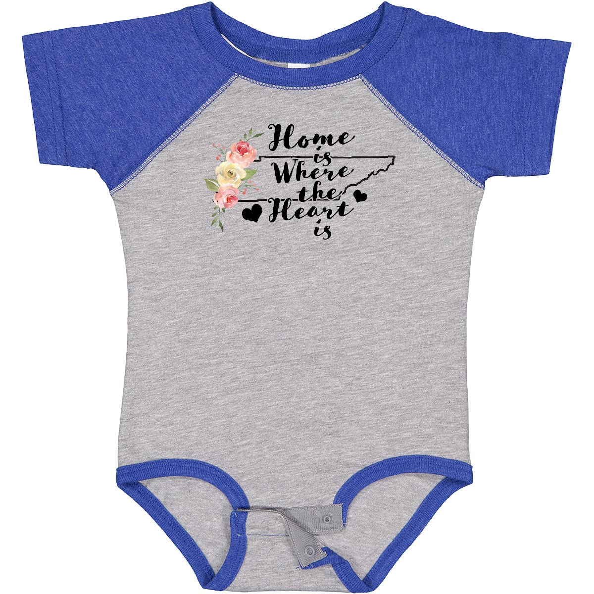 Inktastic Tennessee Home is Where The Heart is Watercolor Baby Bodysuit - Soft Cotton Onesie for Newborns & Infants - Perfect for Family Photos, Holidays & Everyday Wear