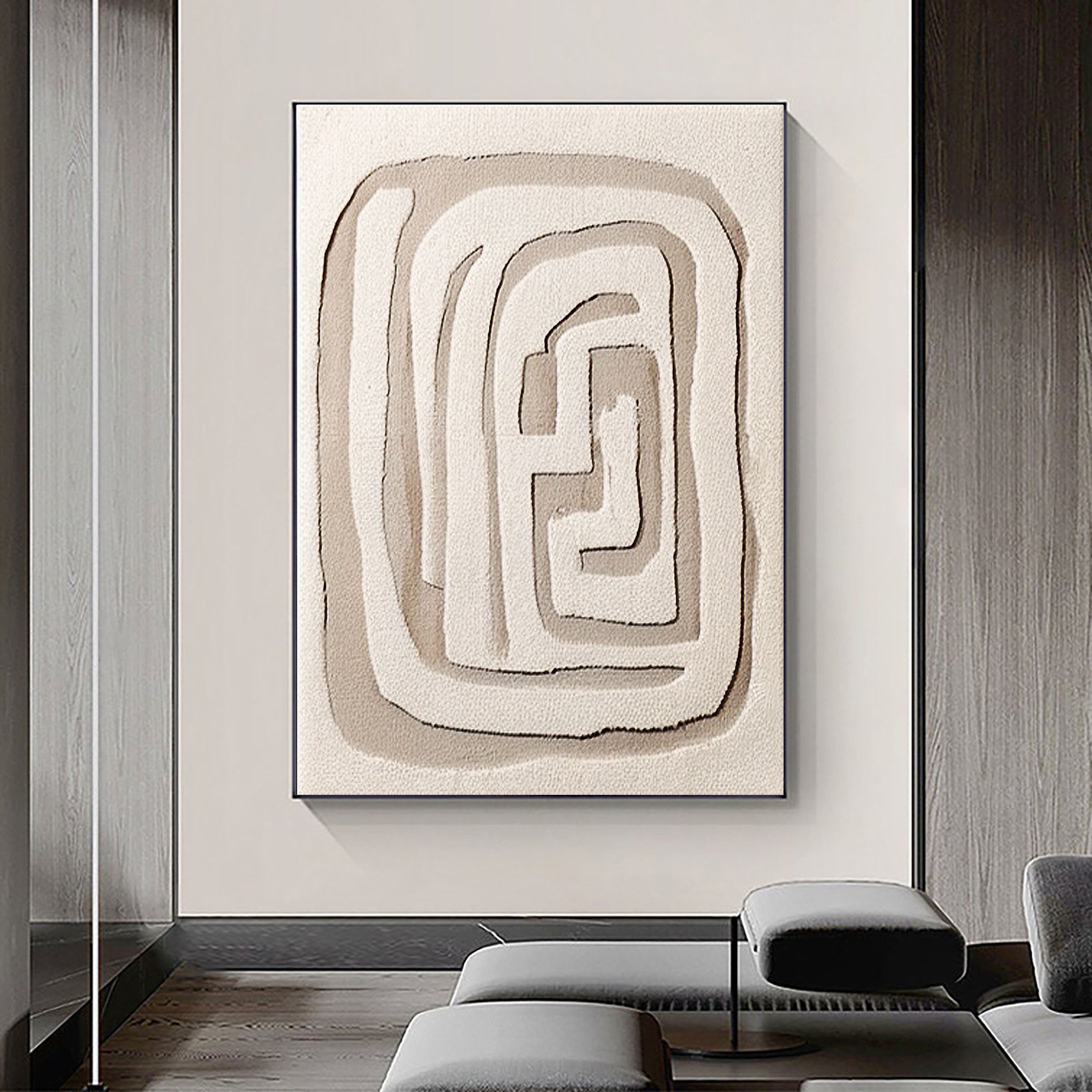 Beige & Brown Abstract Wall Art Print #BB008 - Modern Home Decor for Living Room, Bedroom & Office