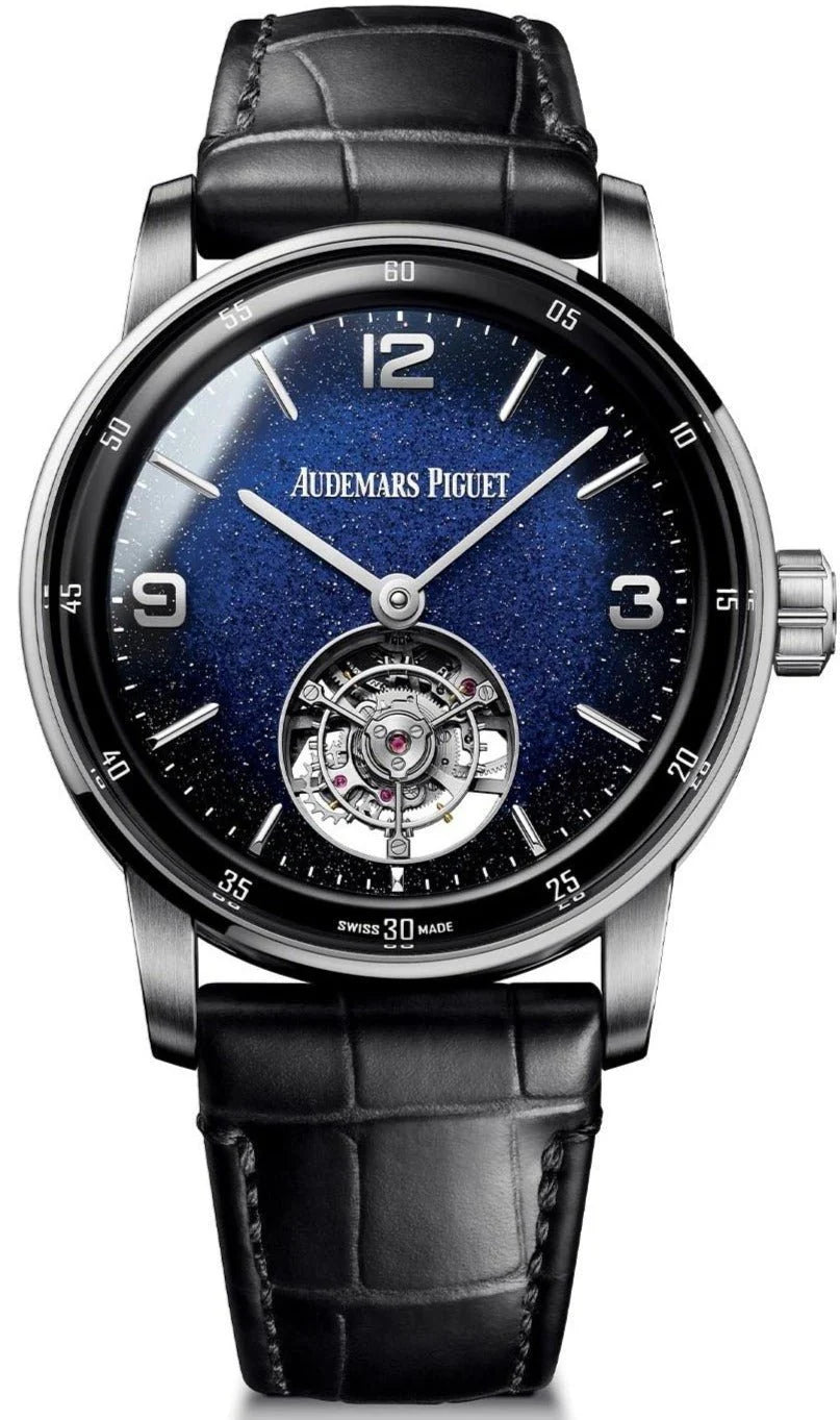 Audemars Piguet Code 11.59 26396BC.OO.D002CR.01 41mm Men's Luxury Watch - White Gold Case, Blue Dial, Alligator Leather Strap - Perfect for Business Meetings & Formal Events