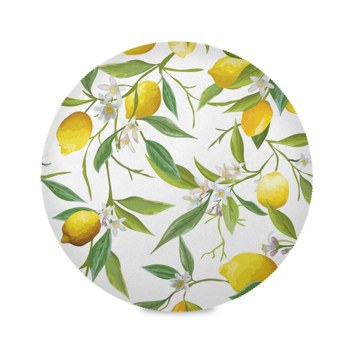 Blueangle Lemon Placemats Set of 4 - Non-Slip Round Table Mats for Dining, Heat Resistant & Decorative - Perfect for Kitchen, Picnic, and Party Decorations