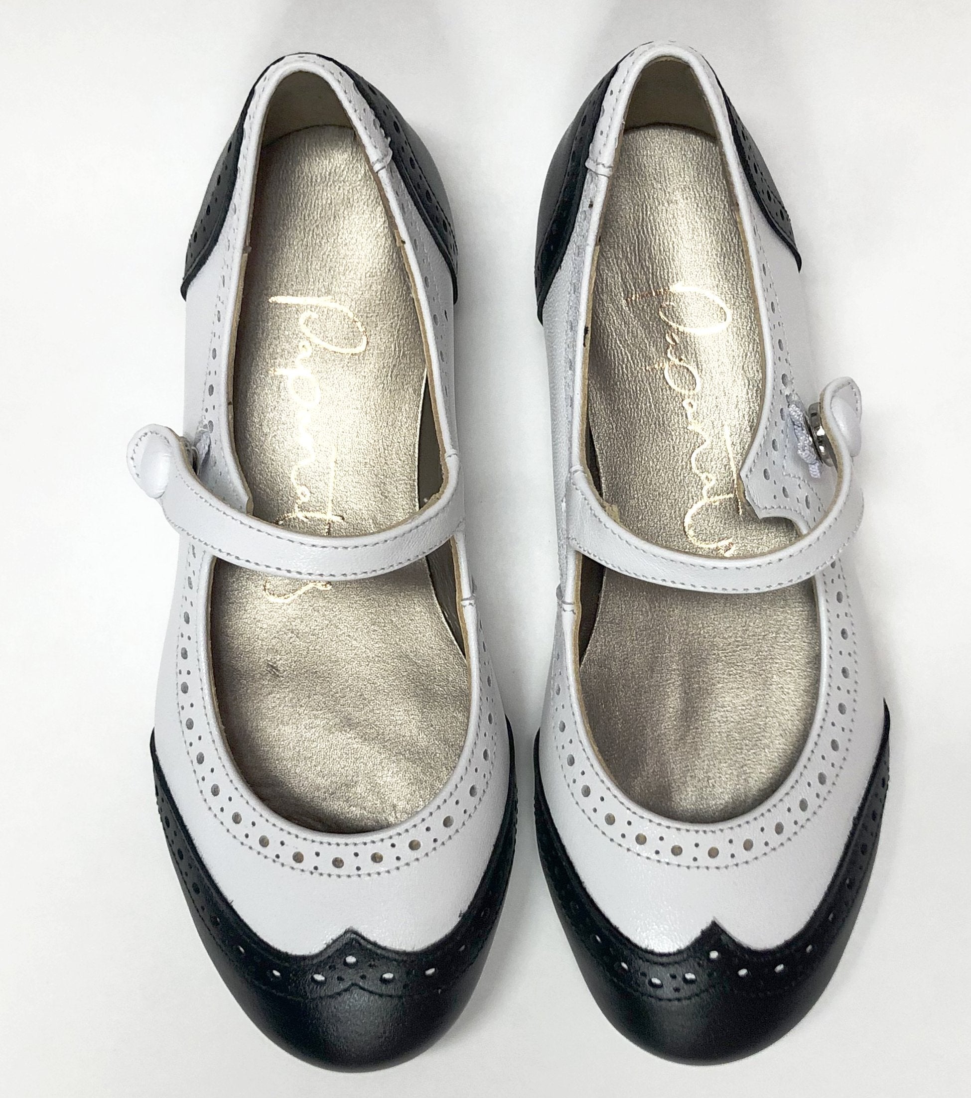 Stylish White & Black Mary Jane Shoes for Women - Comfortable & Fashionable Flats for School, Work & Casual Outfits