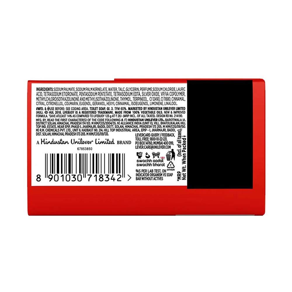 Lifebuoy Total 10 Protection Antibacterial Soap Bars (16-Pack, 44g Each) – Kills 99.9% Germs, Long-Lasting Freshness for Family Hygiene, Hand Washing & Shower Use