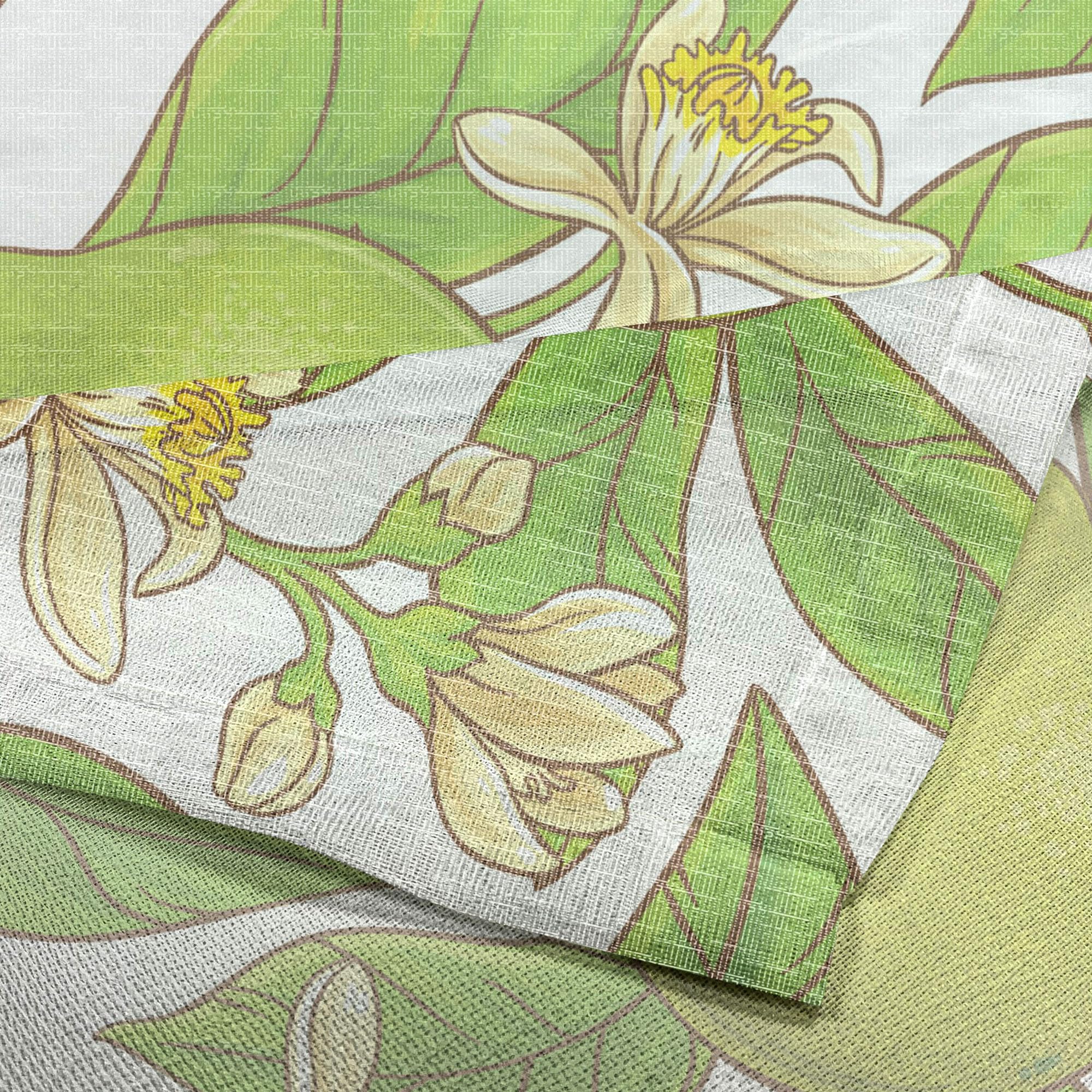 Ambesonne Lime Green & Cream Sheer Tulle Curtains - 108