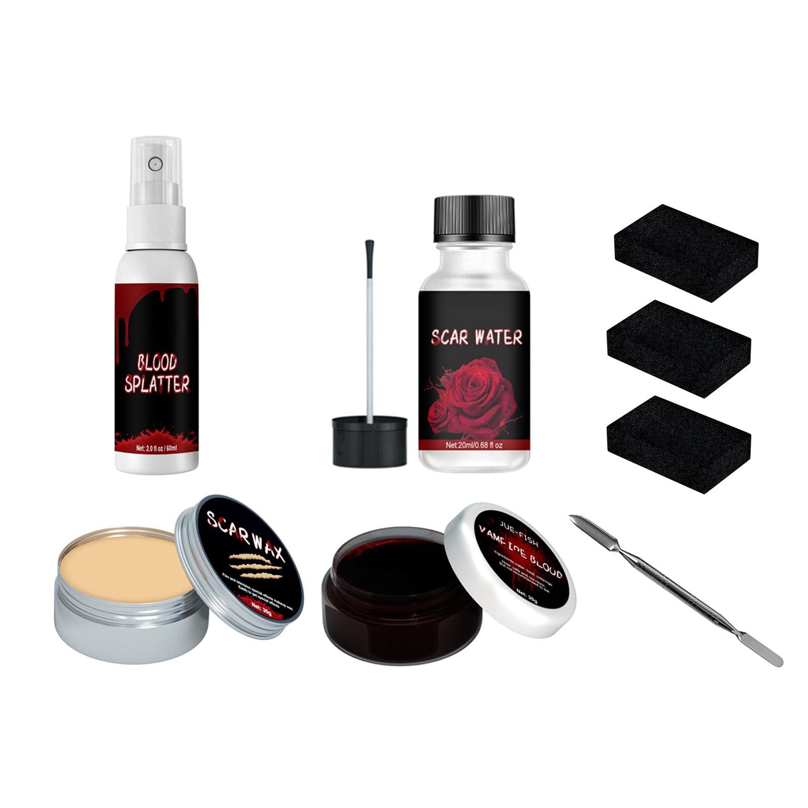 Professional Special Effects Halloween Makeup Kit - Skin Wax for Cosplay, Theater & Costume Design | Realistic Wounds & SFX Makeup for Halloween, Cosplay Events, Theater Performances & Film Productions | Face Paint & Stage Makeup Accessories for Actors & Costume Enthusiasts
