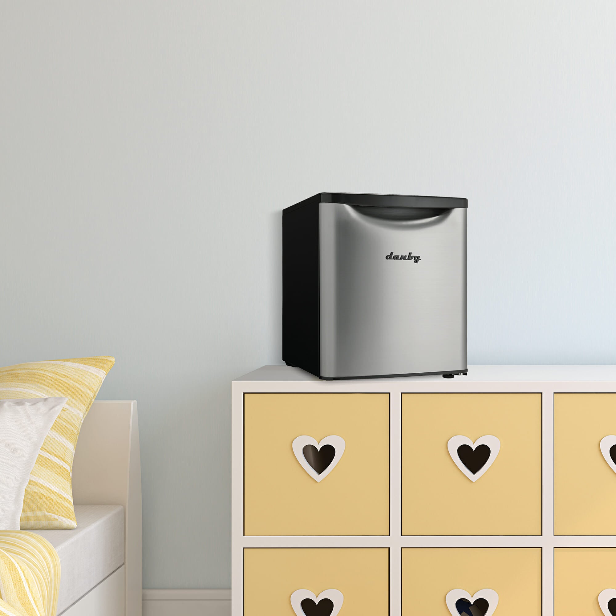 Danby DAR017A3BSLDB 1.7 cu ft Stainless Steel Compact Refrigerator - Perfect for Dorm, Office, Bedroom & Small Spaces