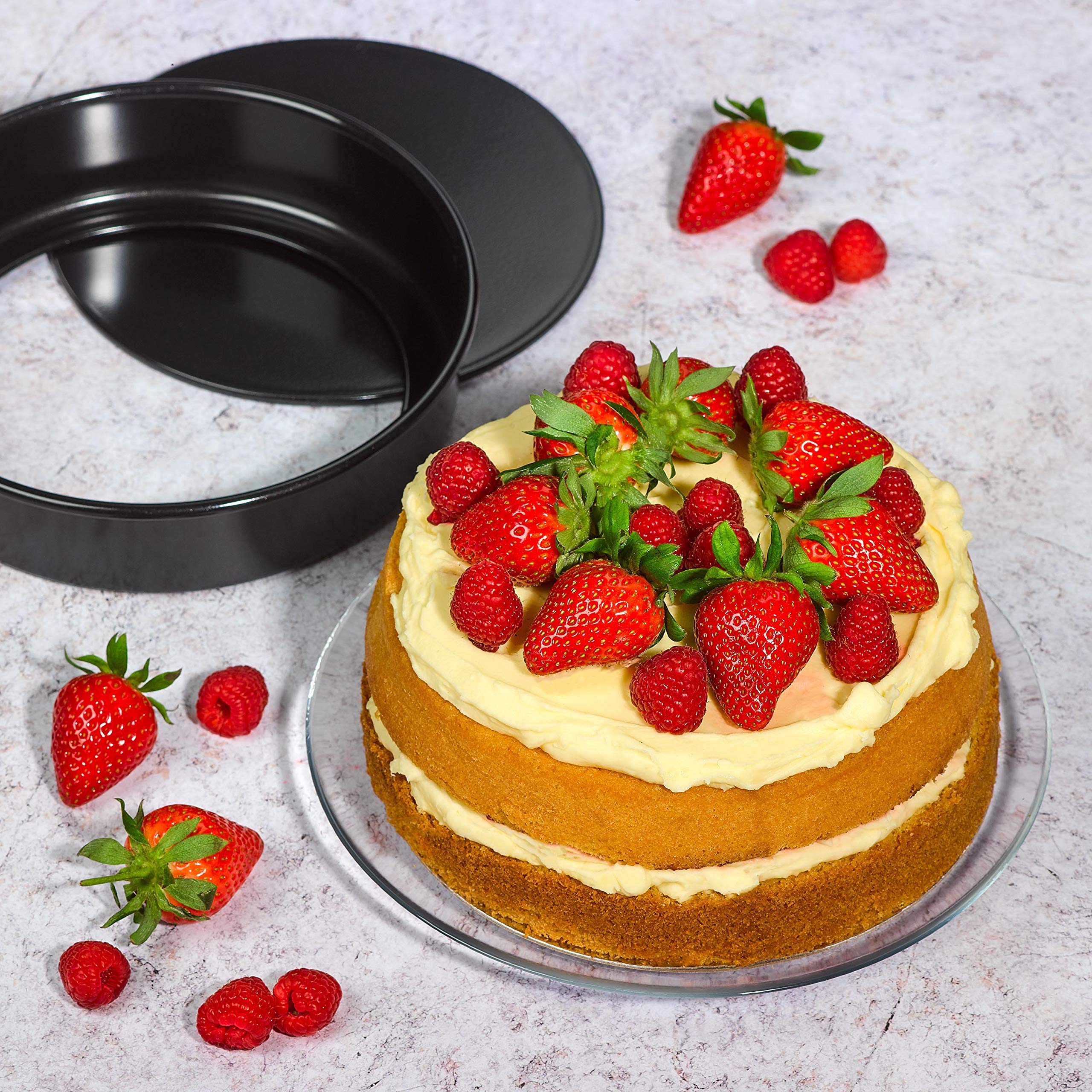 Non-Stick 8 Inch Sandwich Pan - Black Ceramic Coated Frying Pan for Grilled Cheese, Pancakes & Breakfast - Oven & Dishwasher Safe Cooking Pan for Kitchen & Camping