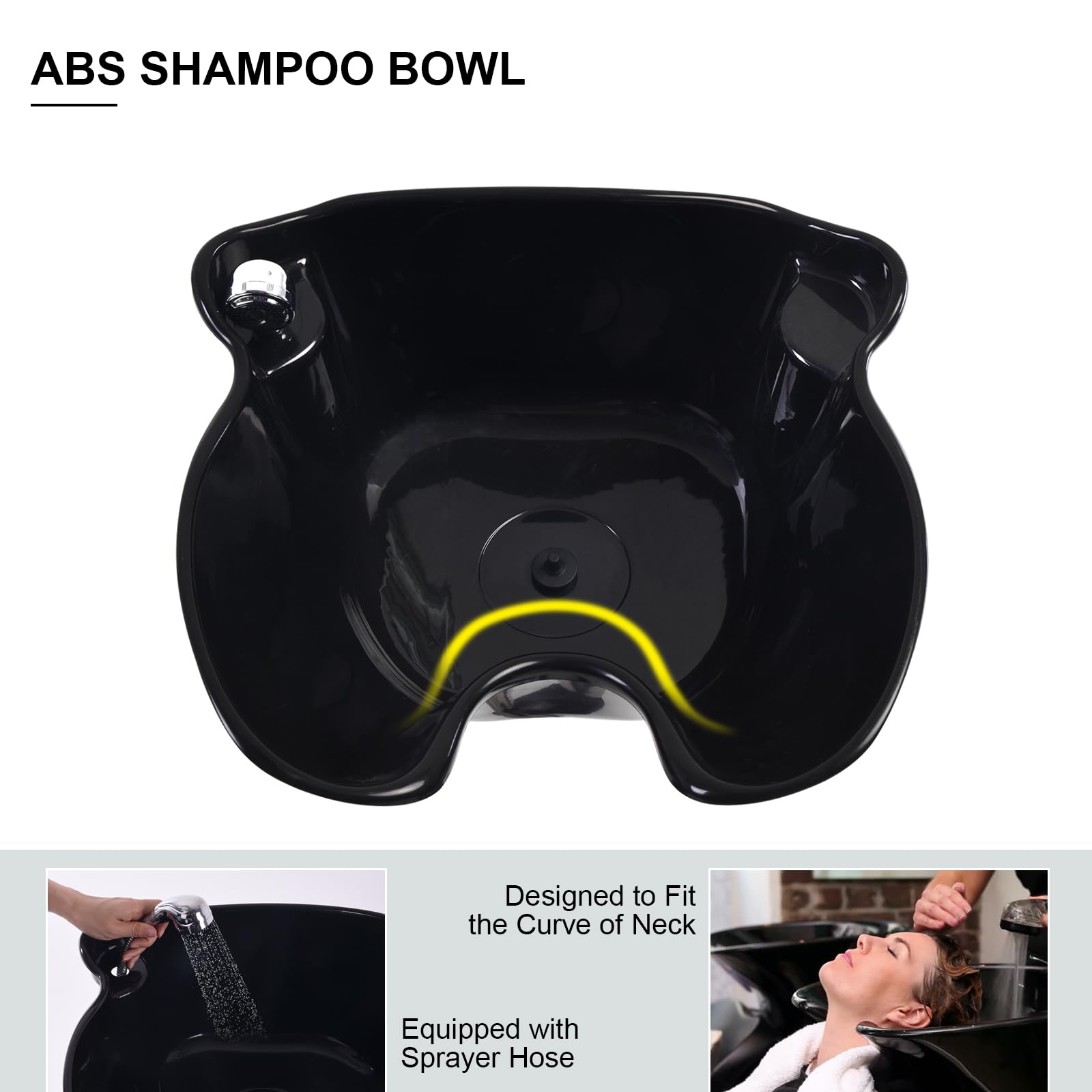 Rechargeable Portable Shampoo Bowl with Electric Pump & Sprayer - 2-Tank Rolling Hair Washing Sink for Salon Water Storage & Drainage | Perfect for Mobile Hair Stylists & Home Hair Care