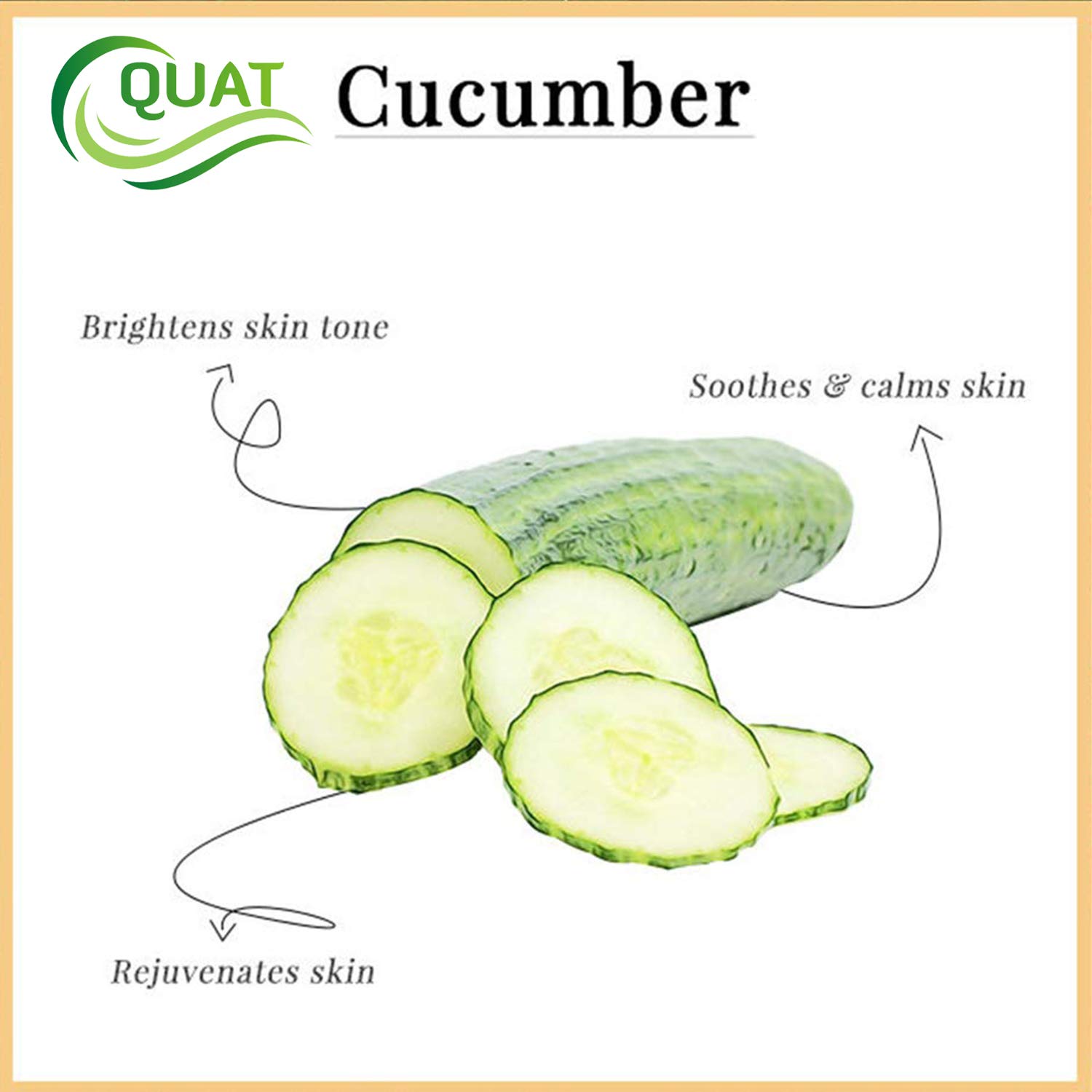 Quat Face Gel for Glowing Skin - Hydrating Cucumber Gel for Women & Men | Daily Skincare Routine, Morning & Night Moisturizer