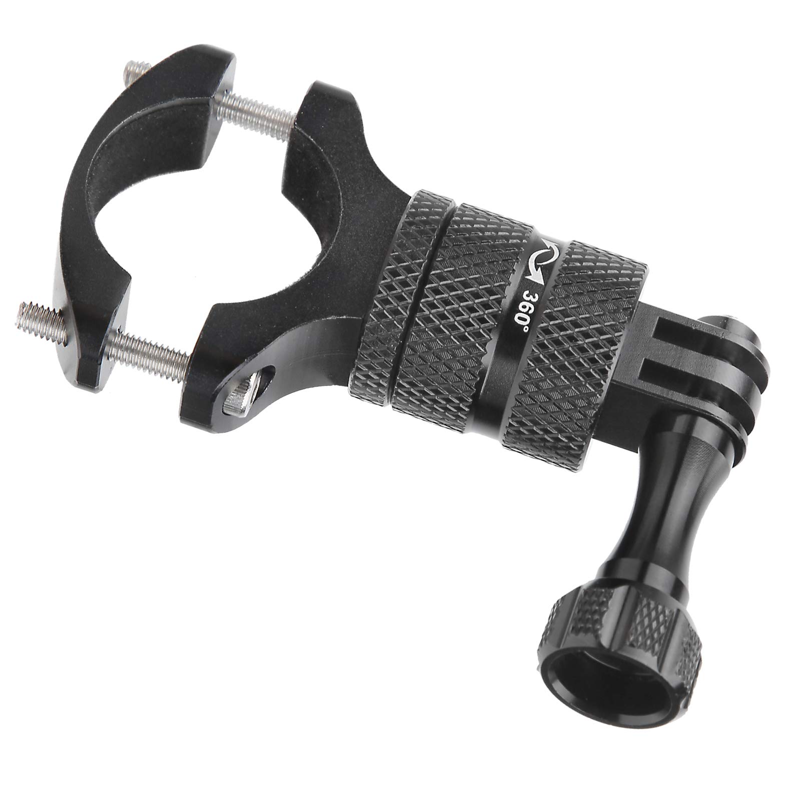 **360° Rotating Aluminum Alloy Action Camera Stand - Durable Bike & Motorcycle Mount for GoPro, DJI, and Sports Cameras - Perfect for Cycling, Vlogging, and Outdoor Adventures (Black)**