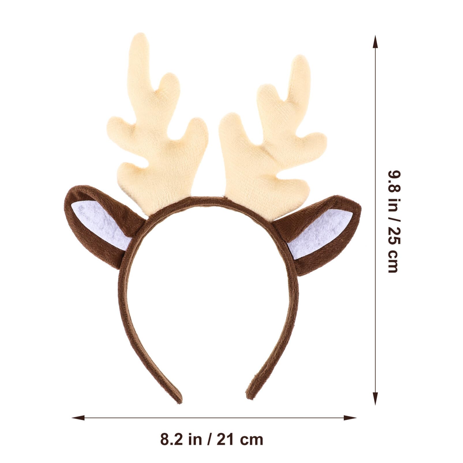 Reindeer Antler Headband - Christmas Elk Hair Hoop for Holiday Parties, Costume Events & Festive Celebrations (Milk White) | Perfect for Christmas, Birthday, Cosplay & Photo Shoots
