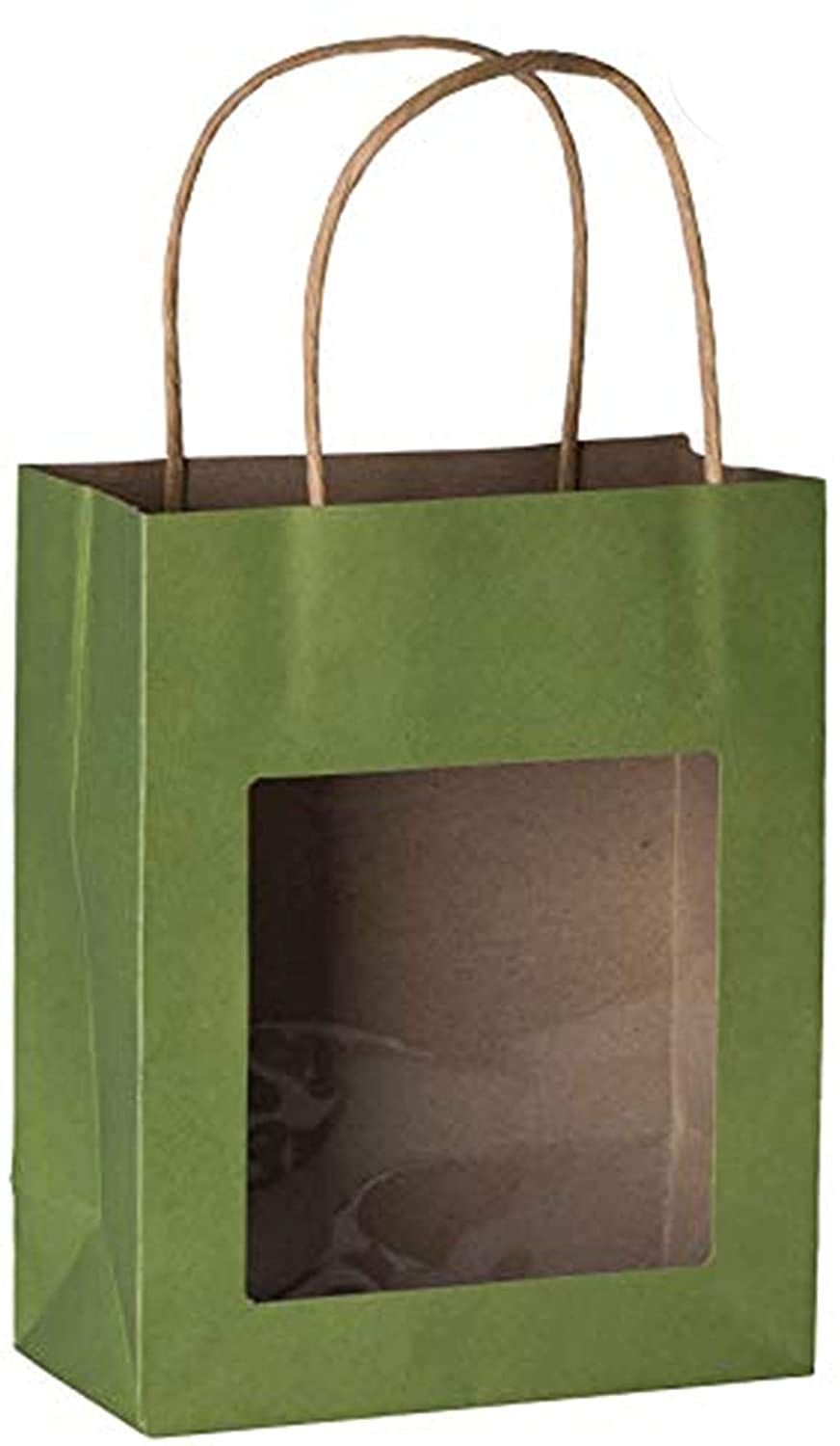 Eco-Friendly Kraft Paper Gift Bags with Handles - Bulk 200 Pack Medium Size (7.75