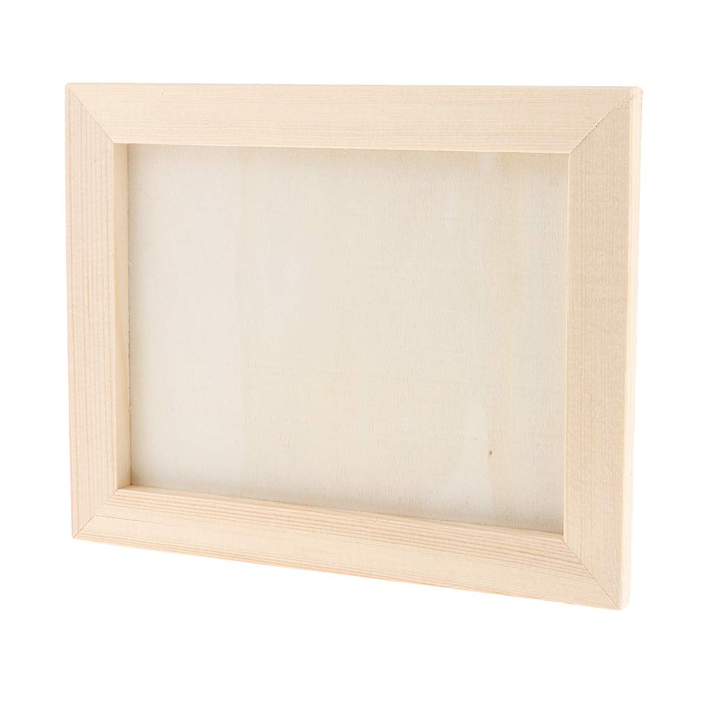 Baoblaze DIY Unfinished Solid Wood Picture Frames for Photos - 18x14cm (7x5.5 Inch) - Perfect for Handmade Crafts, Home Decor, and Personalized Gifts