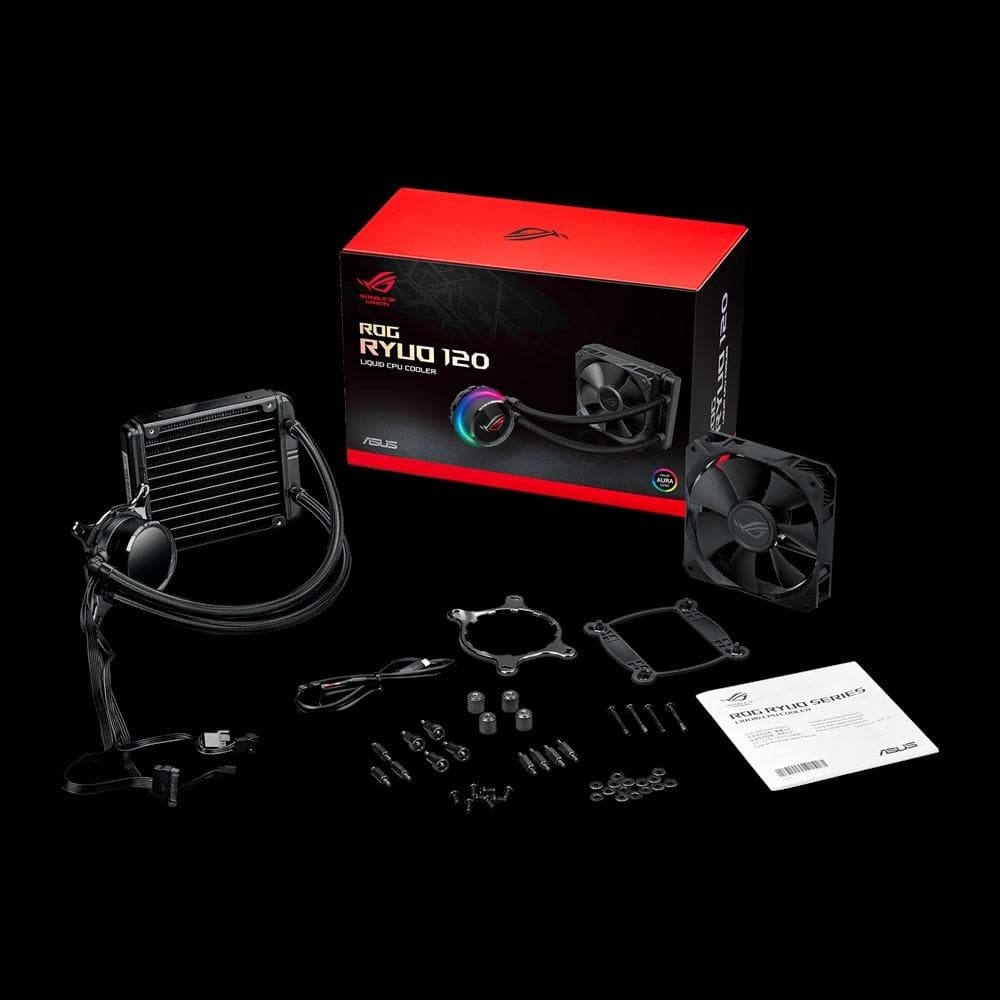 ASUS ROG RYUO 120 OLED AIO Liquid CPU Cooler - 120mm RGB Radiator with OLED Display - Premium Cooling for Gaming PCs and Workstations - Perfect for Overclocking and High-Performance Computing