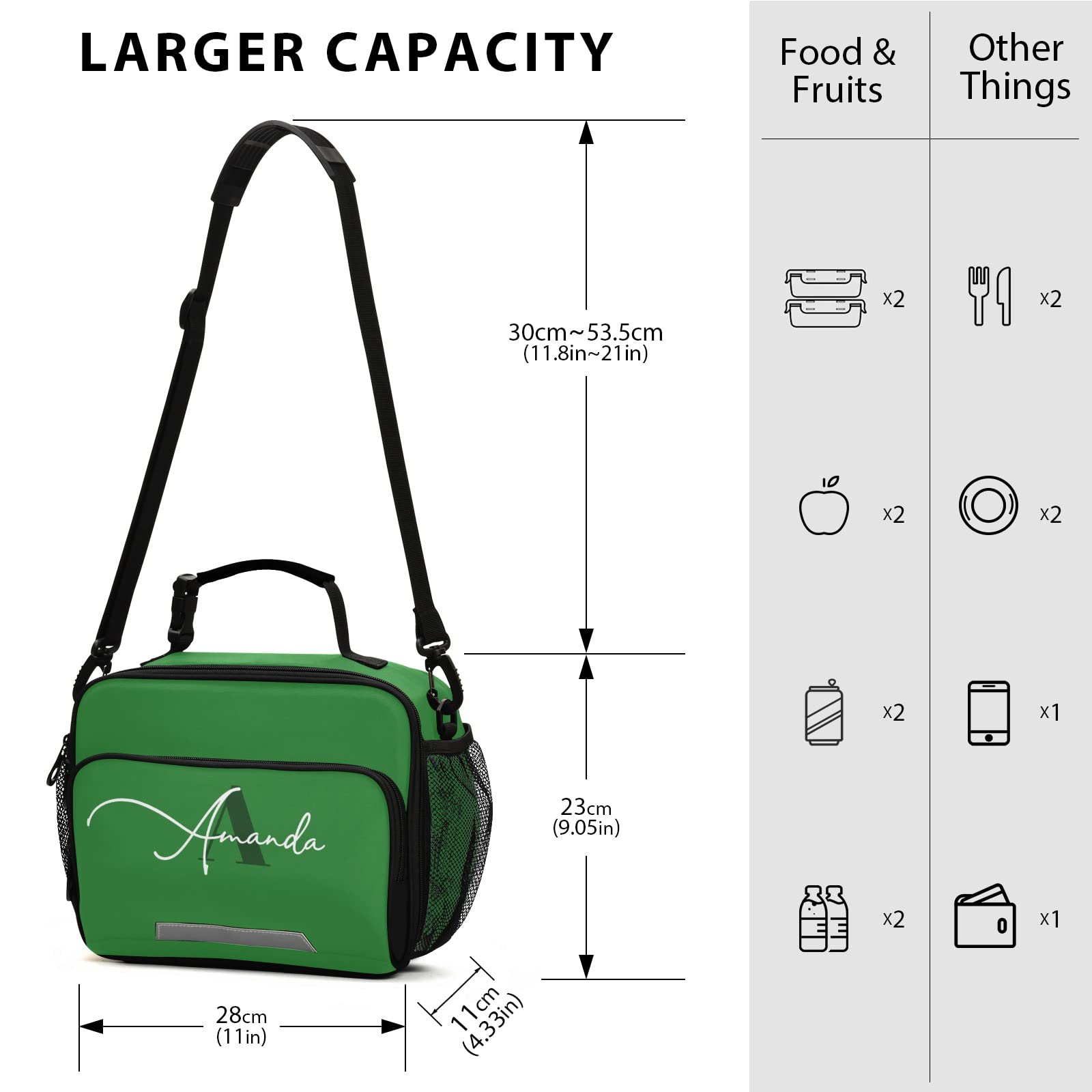 Eco-Friendly Insulated Lunch Bag with Adjustable Shoulder Strap - Lightweight Thermal Lunch Box for Women, Students, Office & School - Perfect for Work, Picnic, Hiking and Outdoor Activities