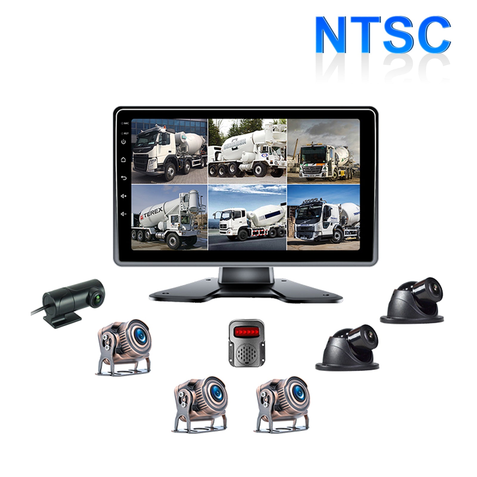 10.1 Inch IPS Touch Screen Monitor with ADAS BSD System for RV Truck Bus - 1024x600 Resolution + 6 Camera Setup - Backup Camera & Blind Spot Detection for Safer Driving