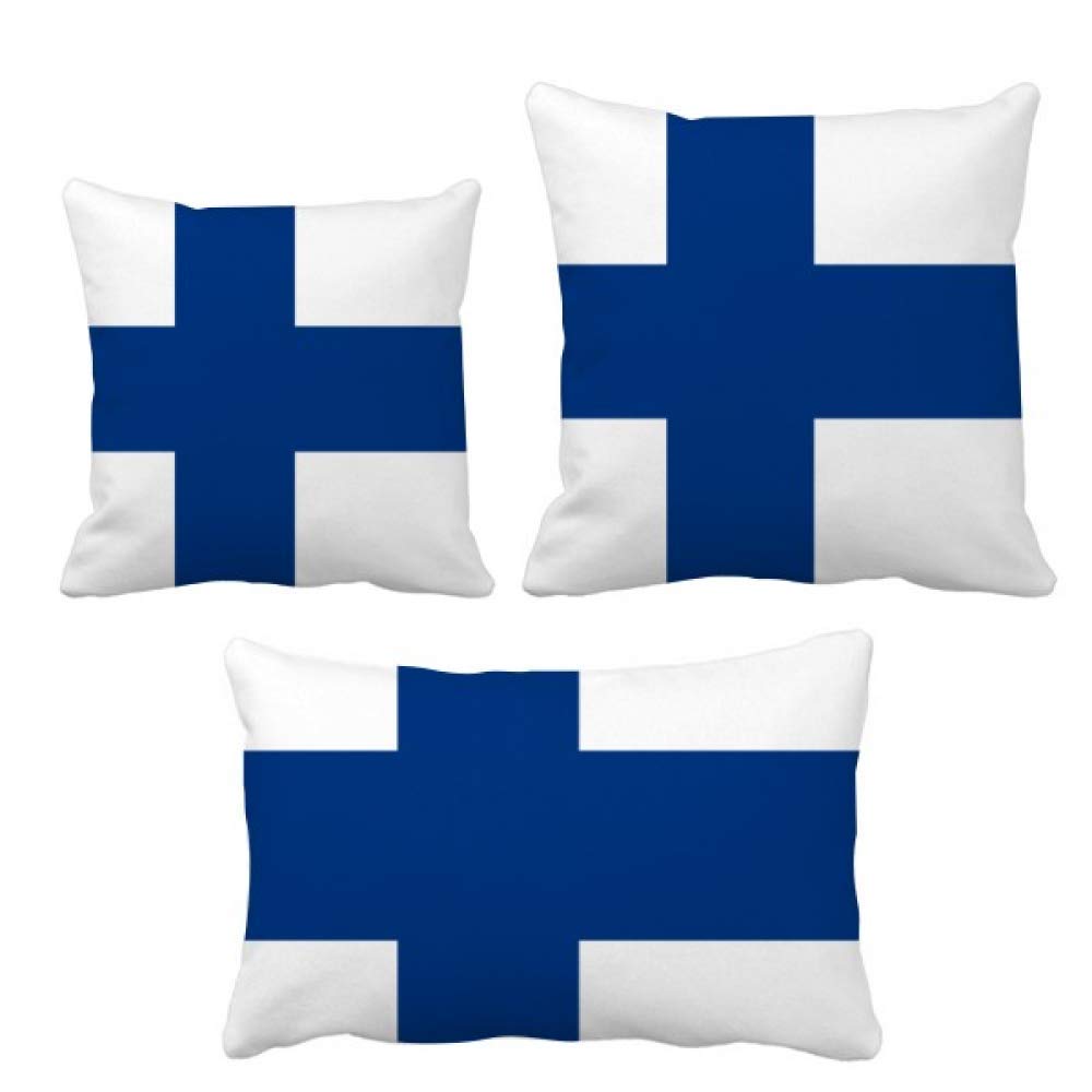 Finland Flag Throw Pillow Set - European Country Symbol Cushion Cover for Sofa, Bed, Home Decor - Perfect Gift for Independence Day & National Pride