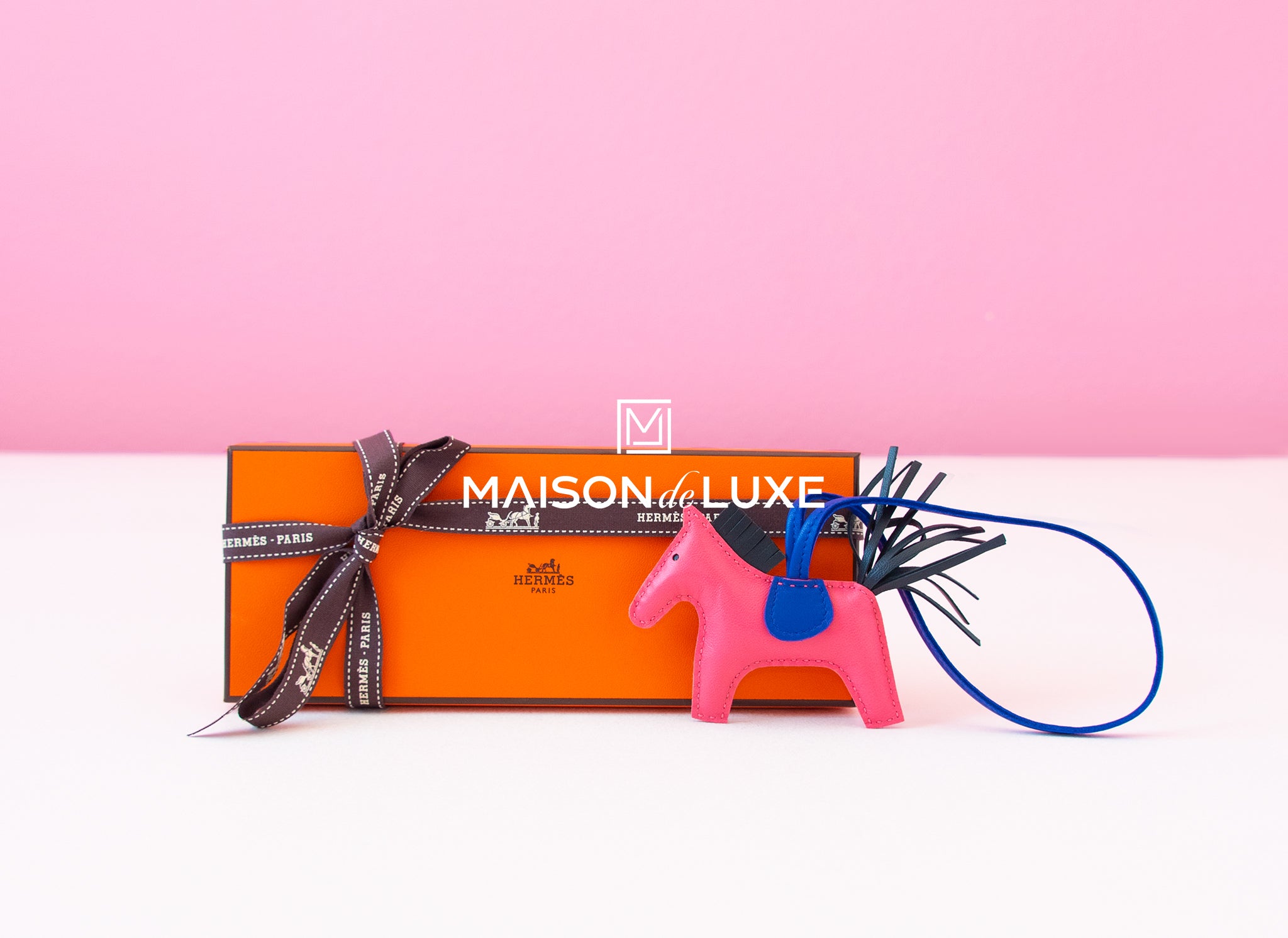 Hermes Rose Azalee Rodeo Bag Charm PM - Stylish Leather Keychain for Handbags, Perfect for Women's Luxury Accessories & Gift Giving
