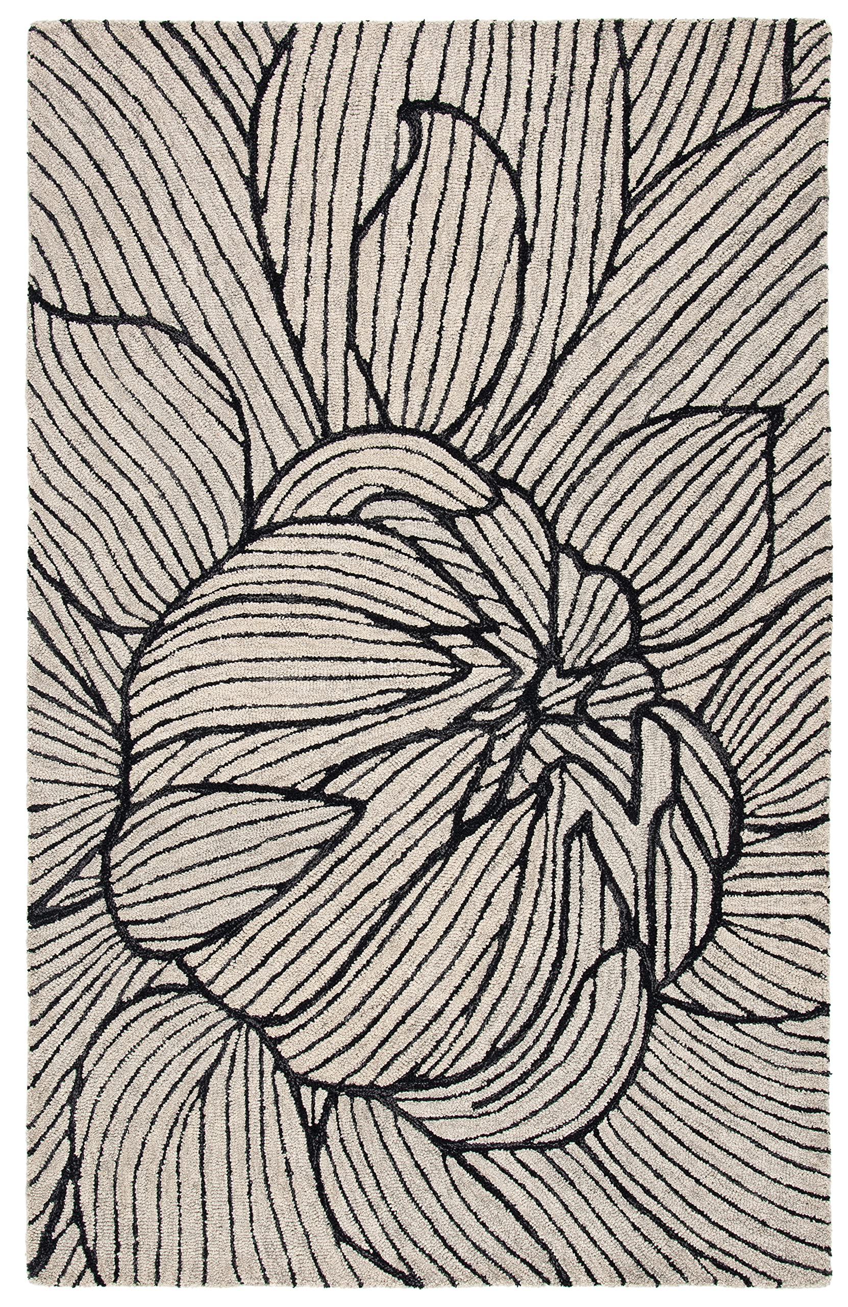 SAFAVIEH Metro Collection 6' Square Black Ivory Wool Area Rug - Handmade Premium Rug for Living Room, Dining Room & Bedroom | Soft & Durable Floor Decor for Home & Office